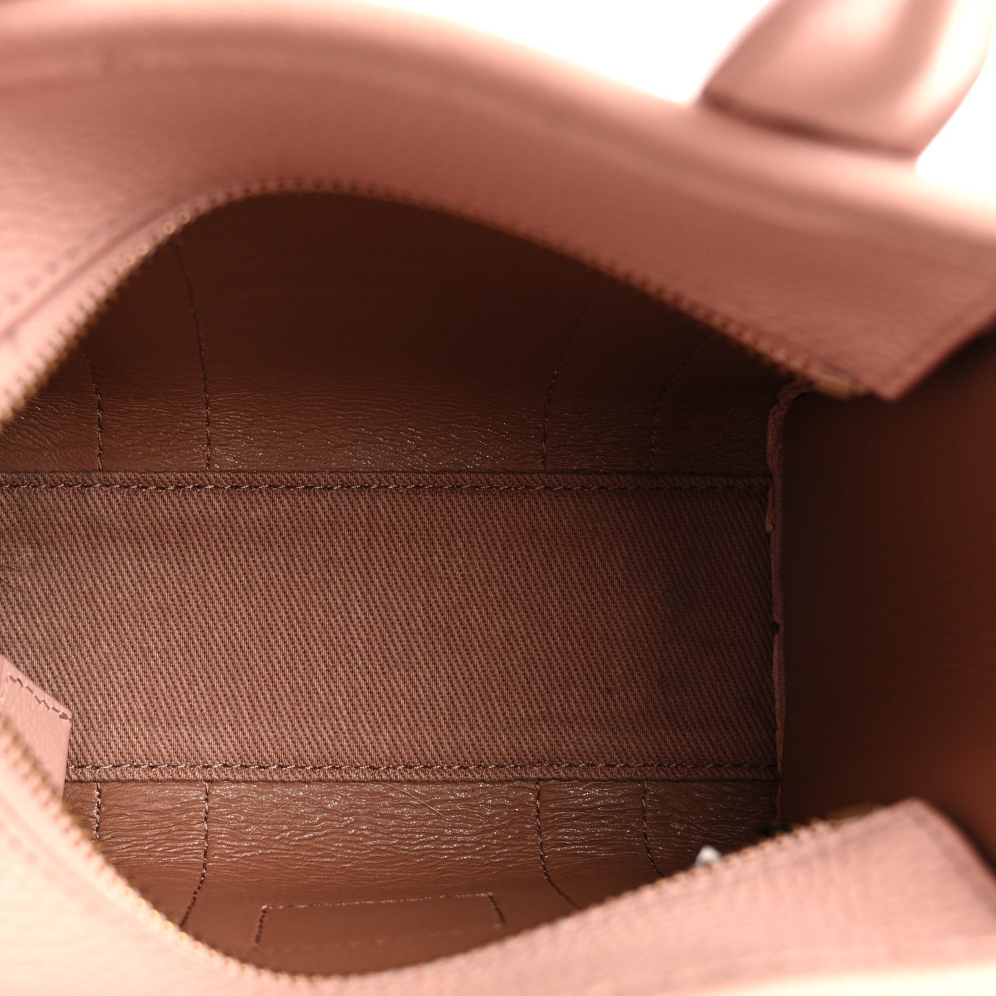 Grained Calfskin Micro The Tote Bag Rose