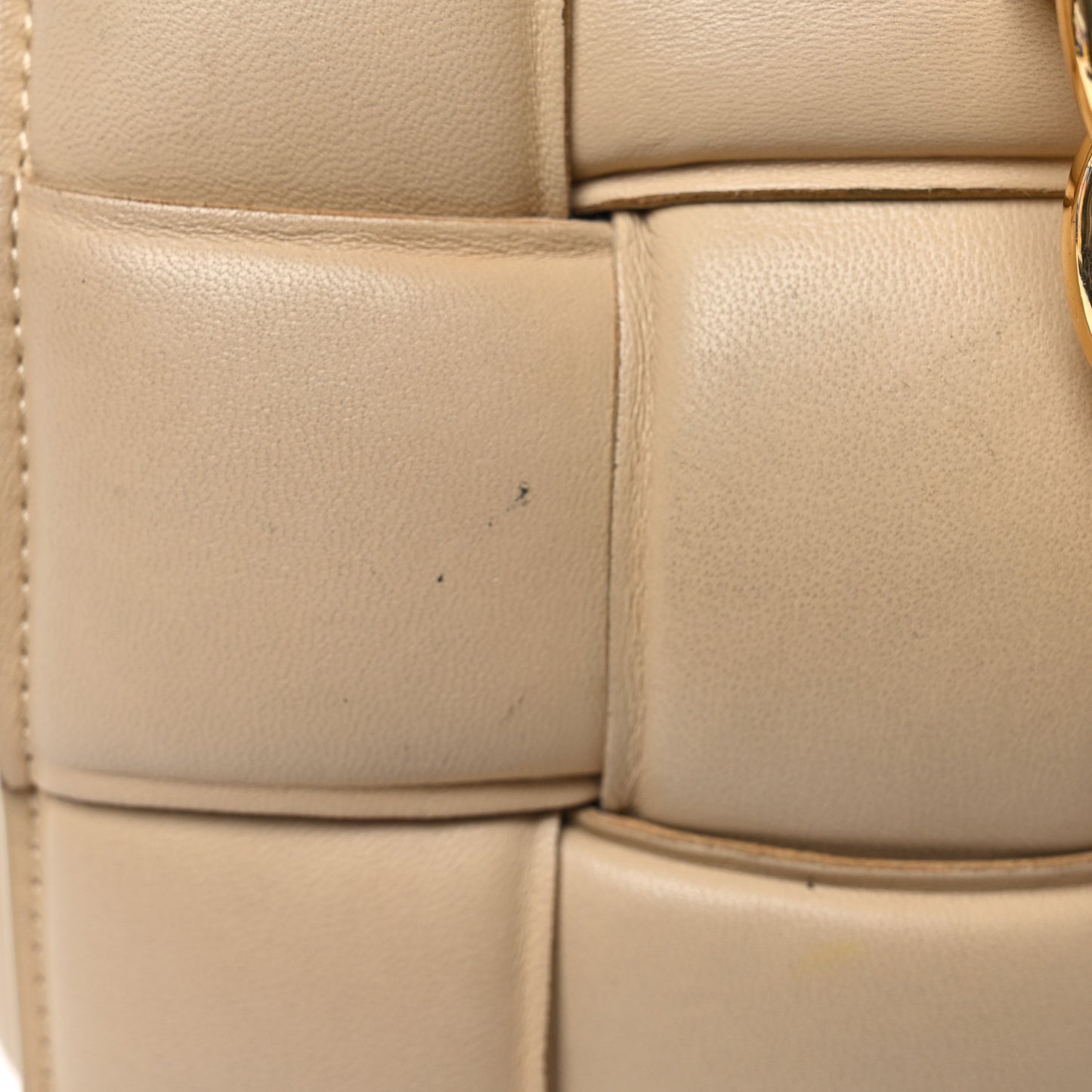 Lambskin Maxi Intrecciato Padded Chain Cassette Crossbody Bag Porridge