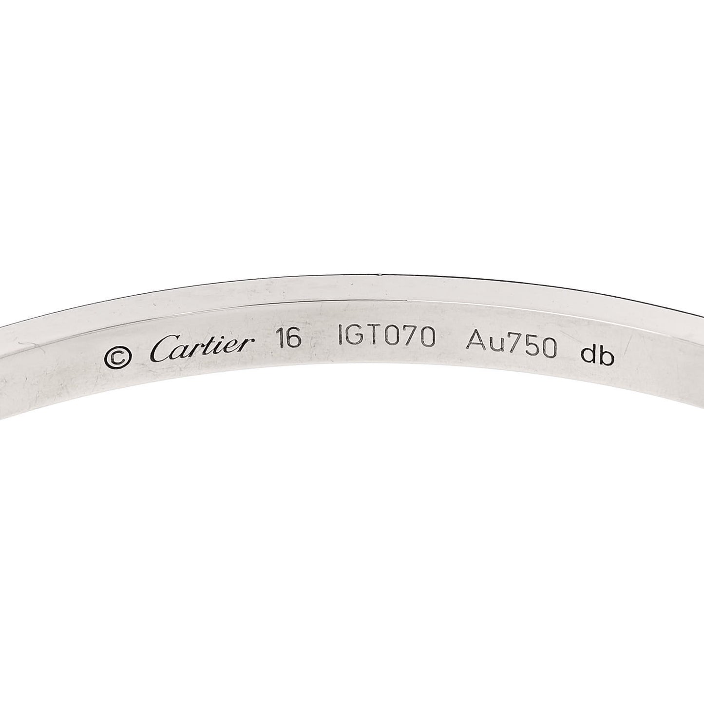 18K White Gold Small LOVE Bracelet 16