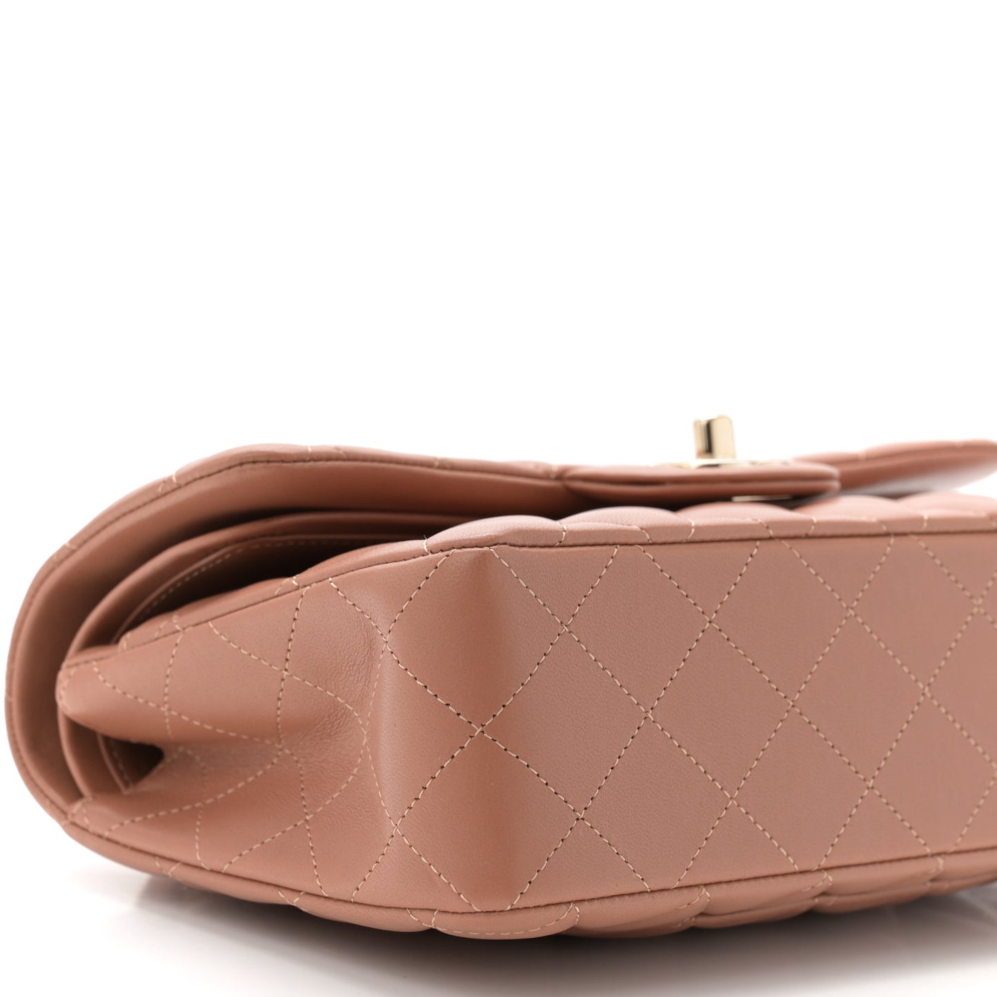 Lambskin Quilted Small Double Flap Brown