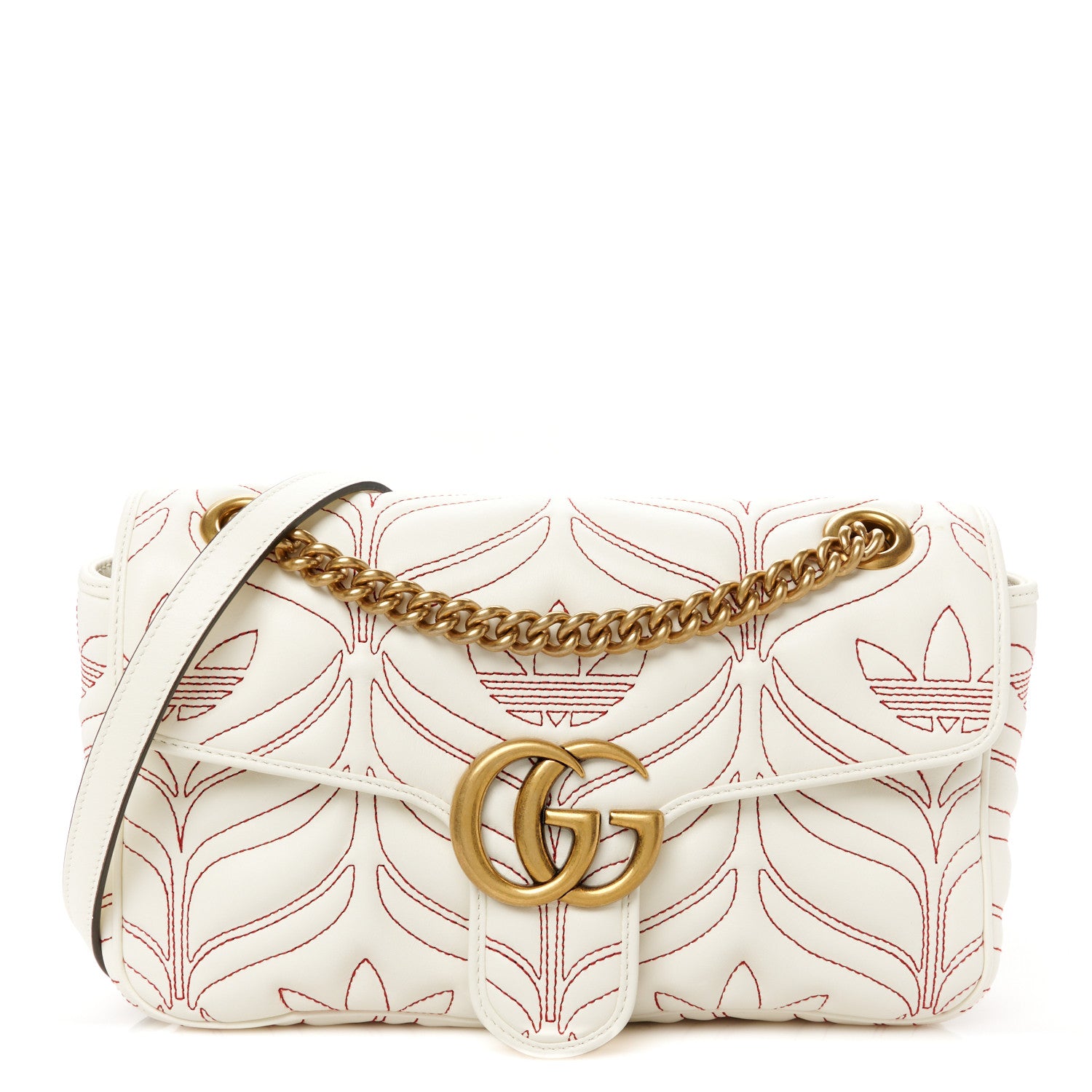 Gucci X Adidas Calfskin Matelasse Small GG Marmont Shoulder Bag