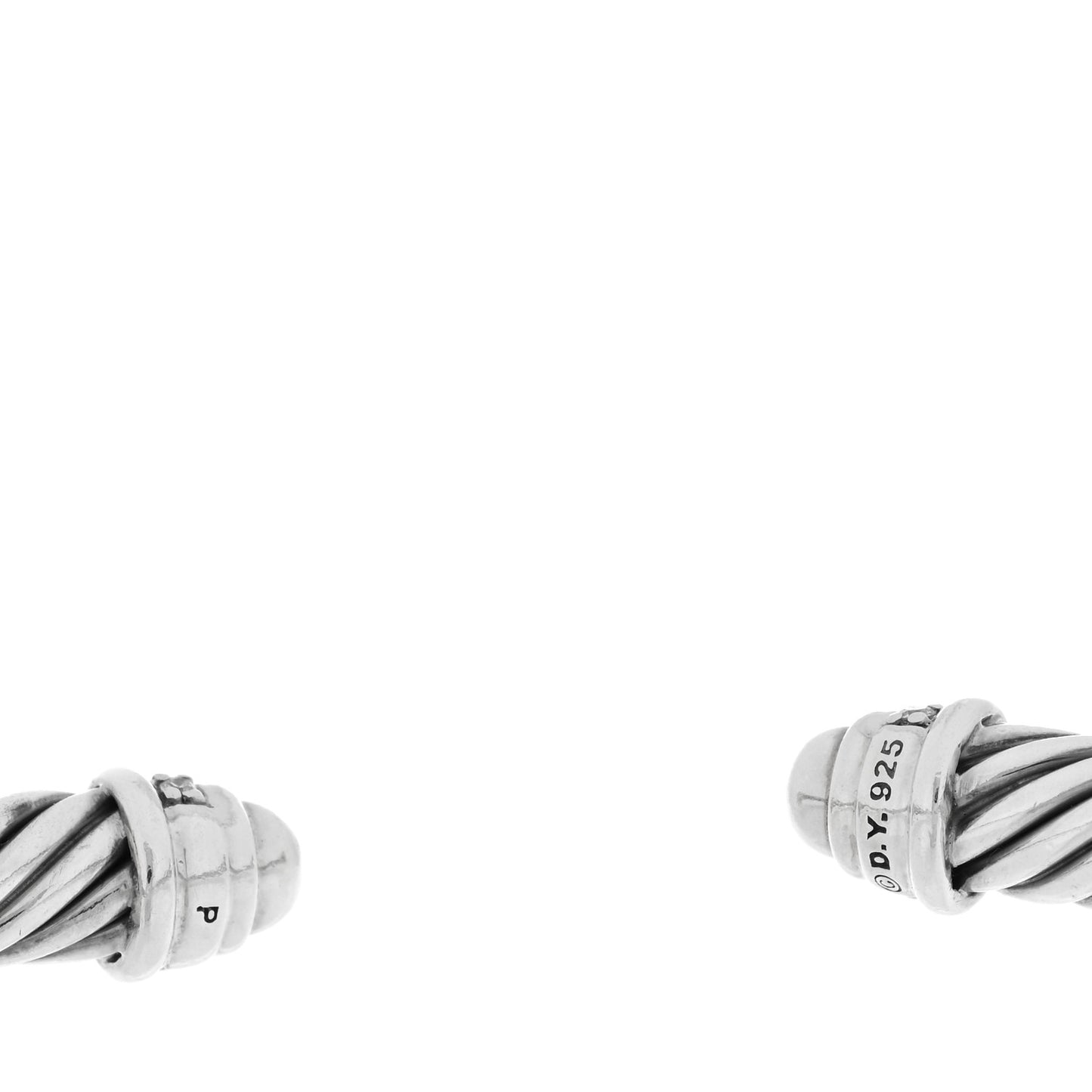 Sterling Silver Diamond 5mm Cable Classics Dome Bracelet