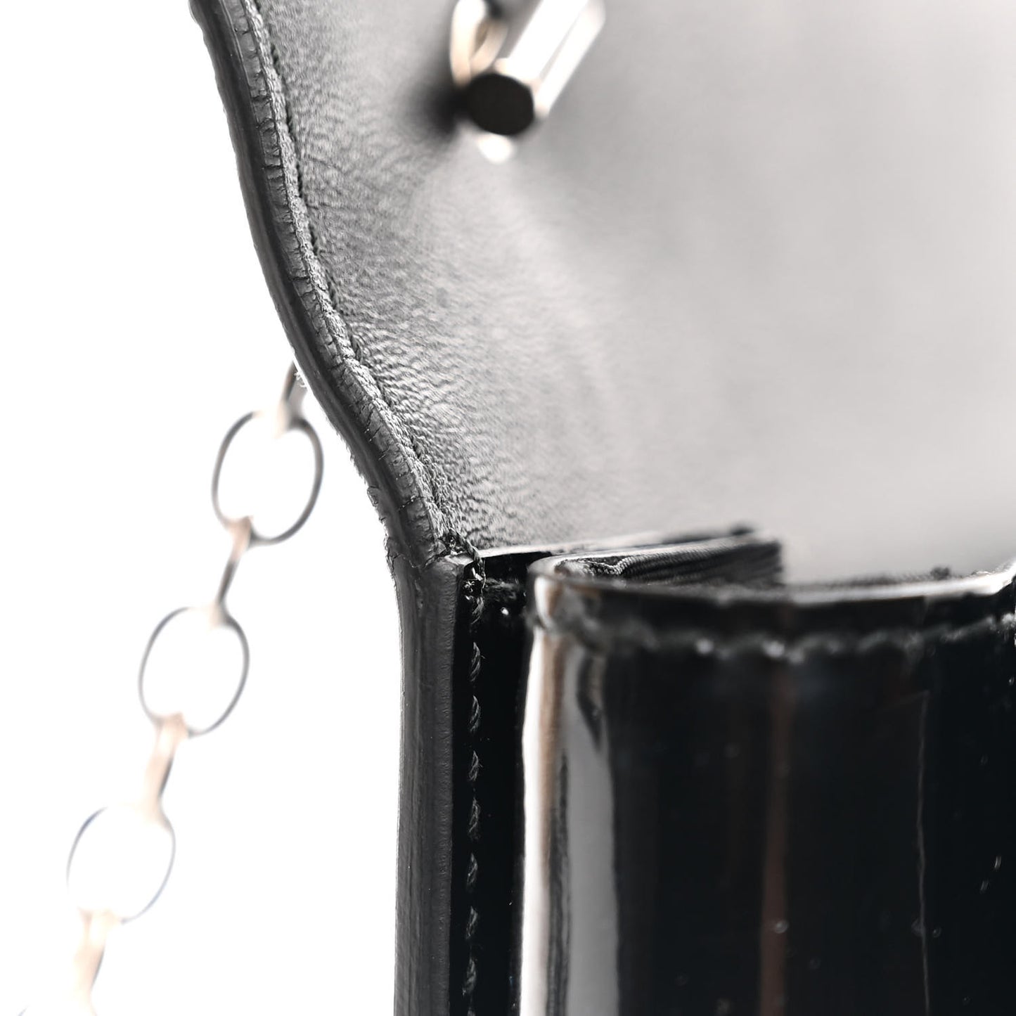 Patent Large Ginny Vara Bow Shoulder Bag Black
