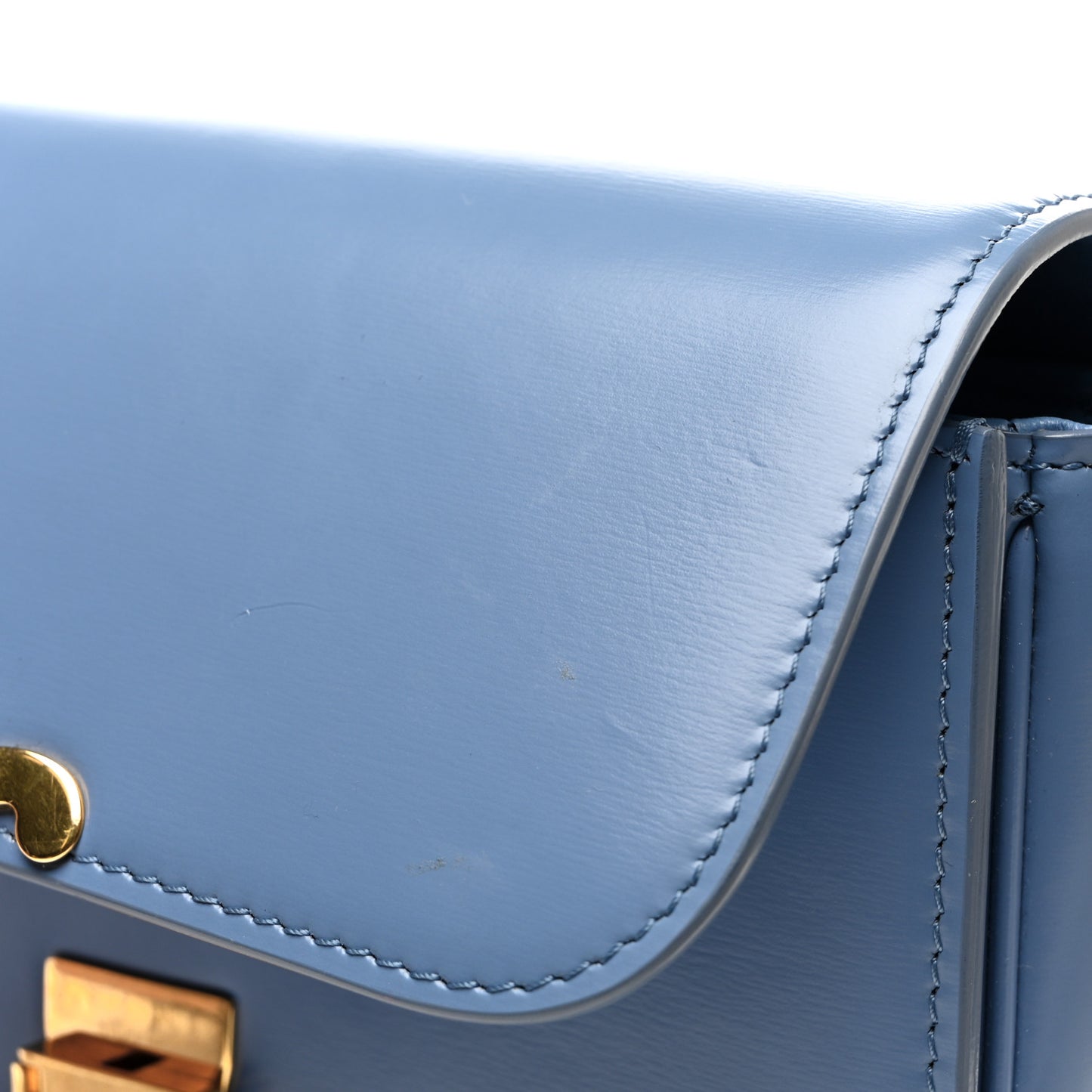 Shiny Calfskin Teen Triomphe Azure