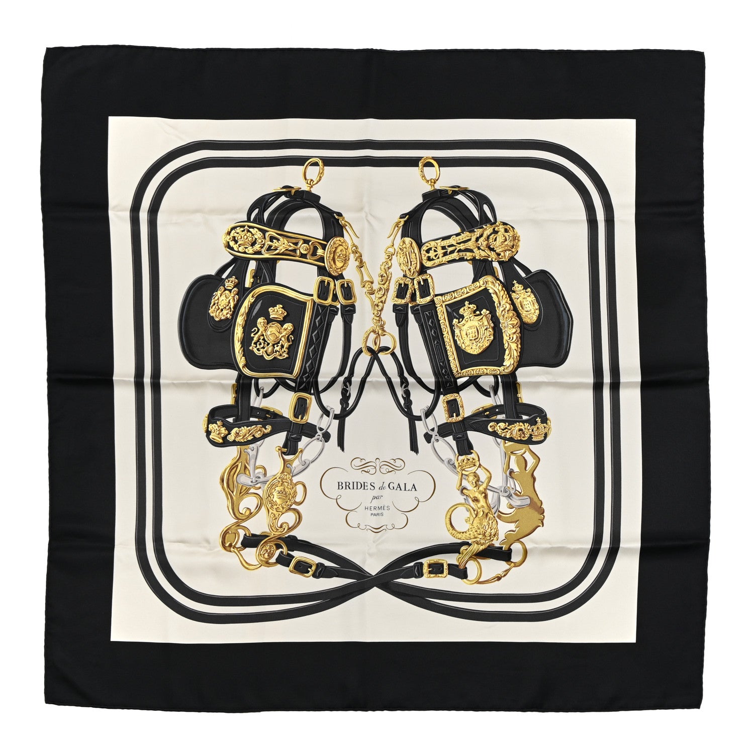 HERMÈS Brides de Gala シルクスカーフ　90 Brides de Gala en Fleurs scarf 90 - Black | Hermès USA