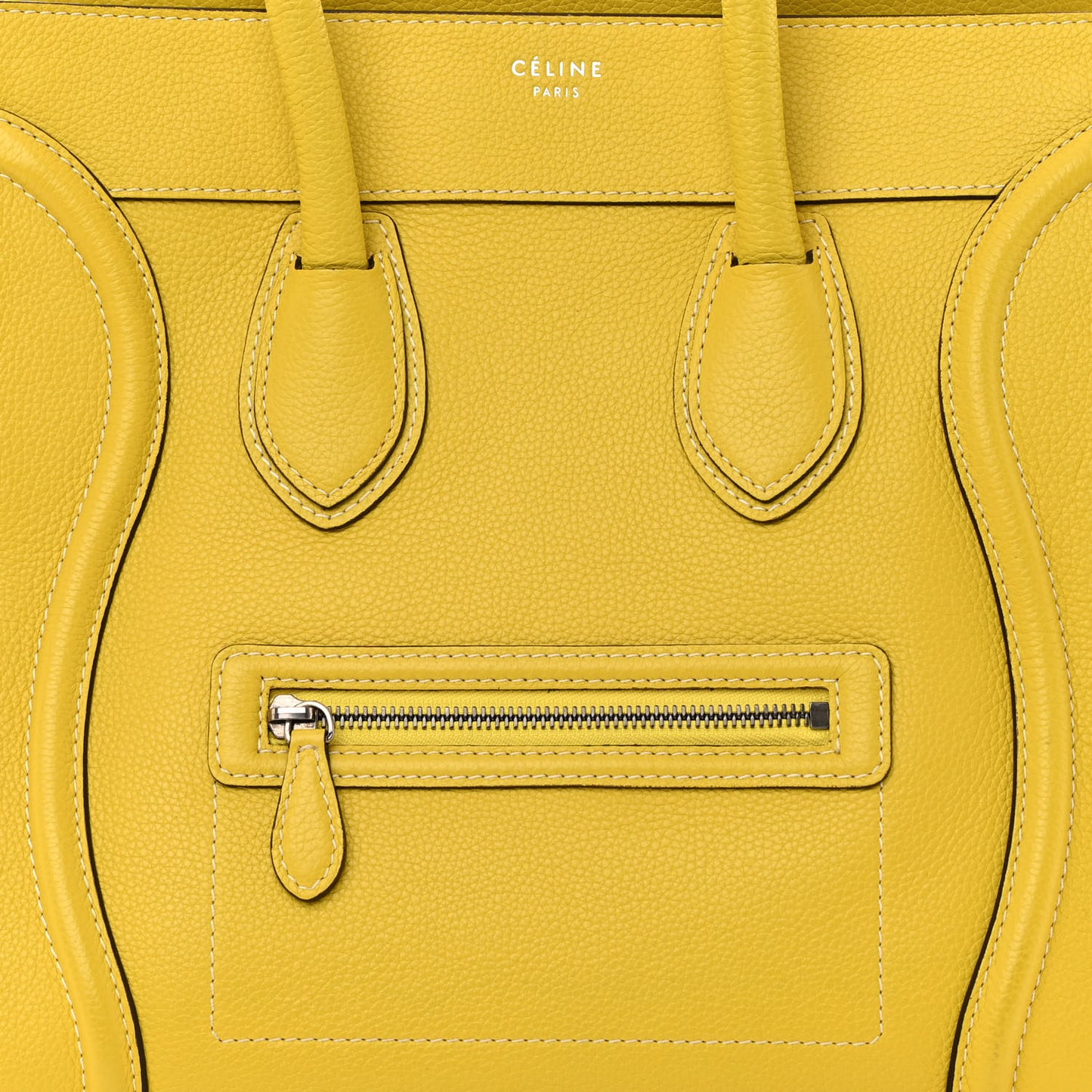 Drummed Calfskin Mini Luggage Citron
