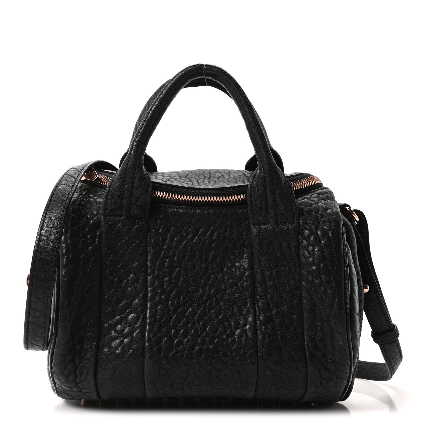 Alexander Wang Pebbled Lambskin Rockie Black Rose Gold Hardware