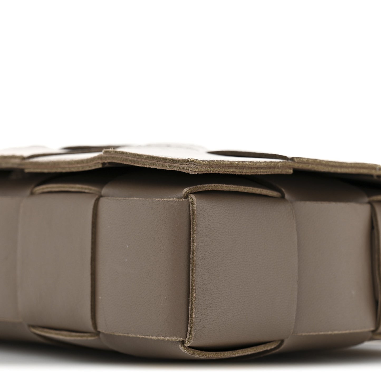 Lambskin Maxi Intreccio Cassette Crossbody Bag Taupe Grey
