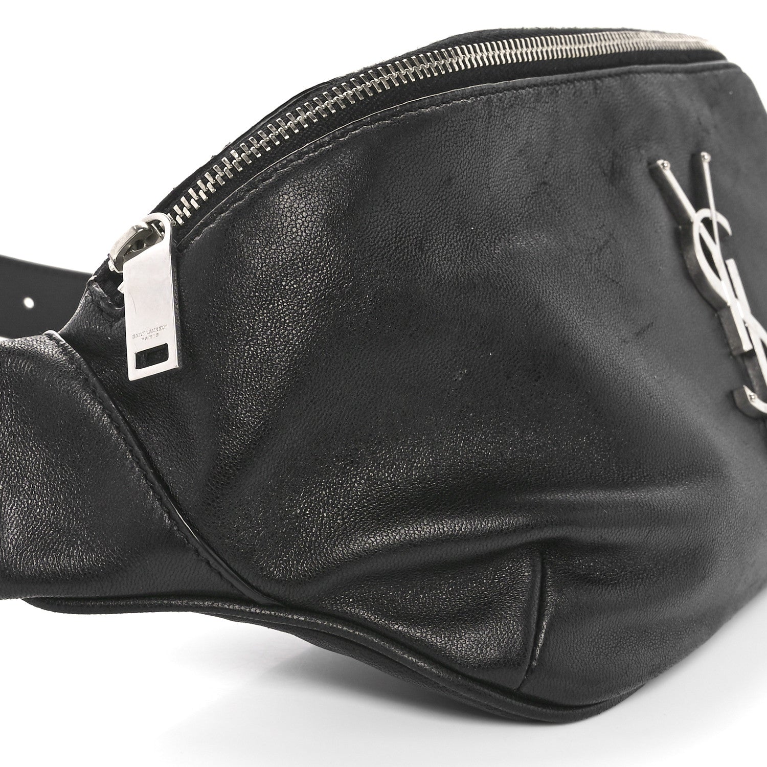 Saint Laurent Lambskin Monogram Belt Bag Black 10 of 10
