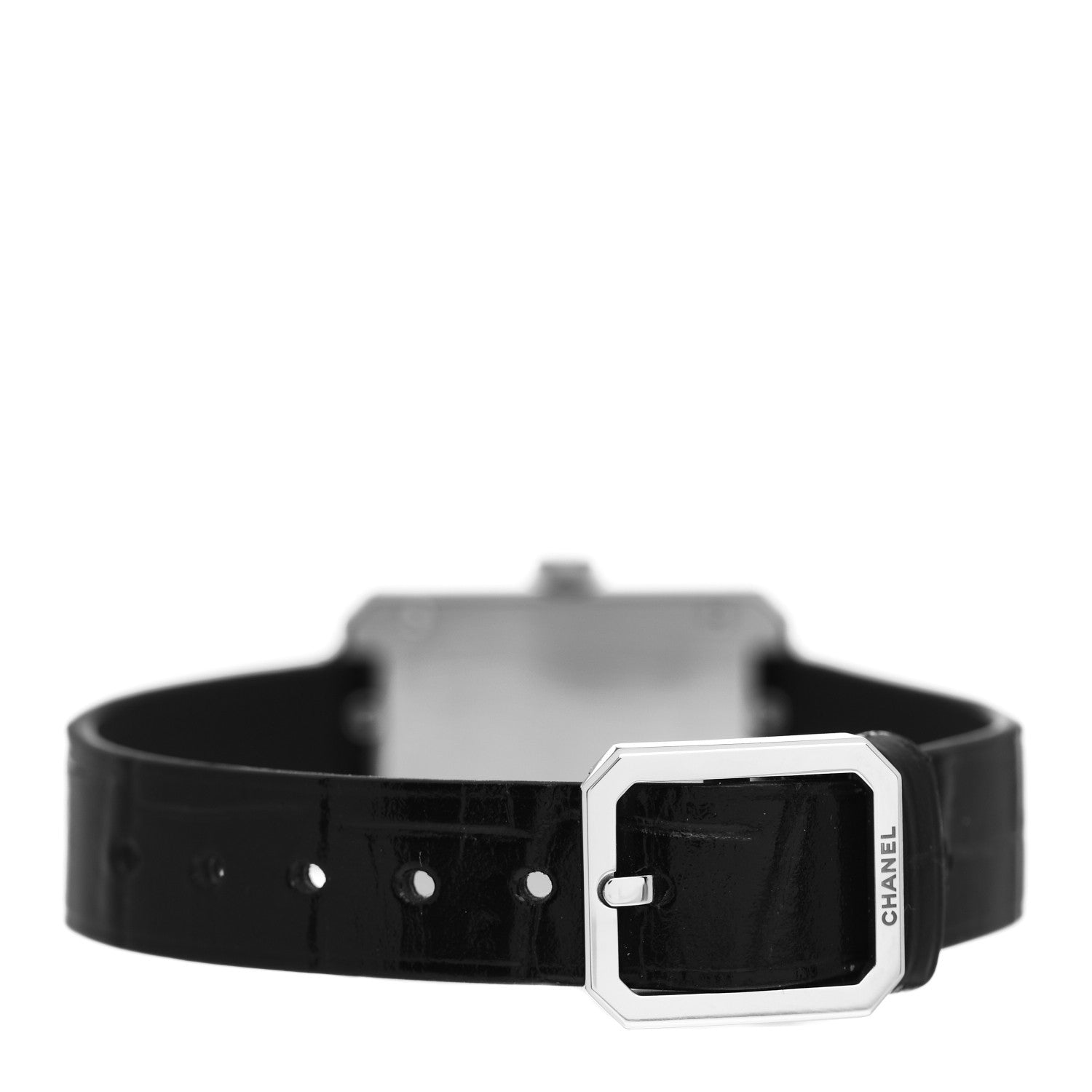 Chanel Stainless Steel Alligator 21mm Boy-Friend Tweed Quartz Watch Black 3 of 5