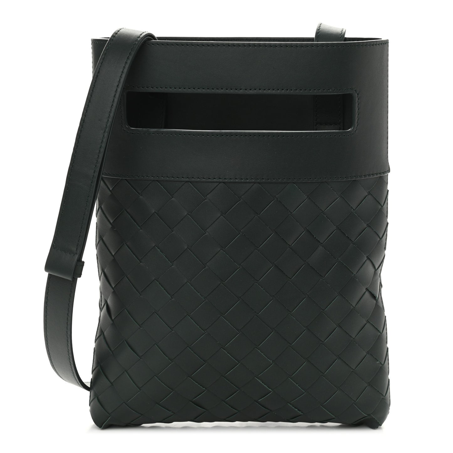 Nappa Intrecciato Messenger Bag Dark Green