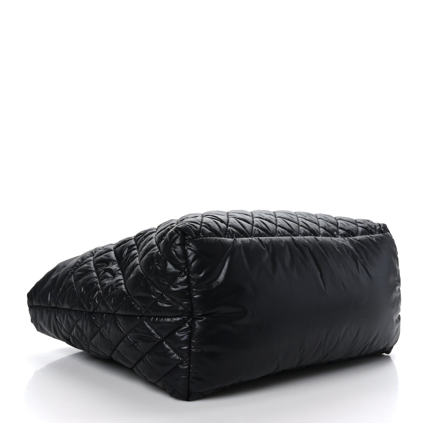 Nylon Quilted Large Coco Cocoon Tote Black