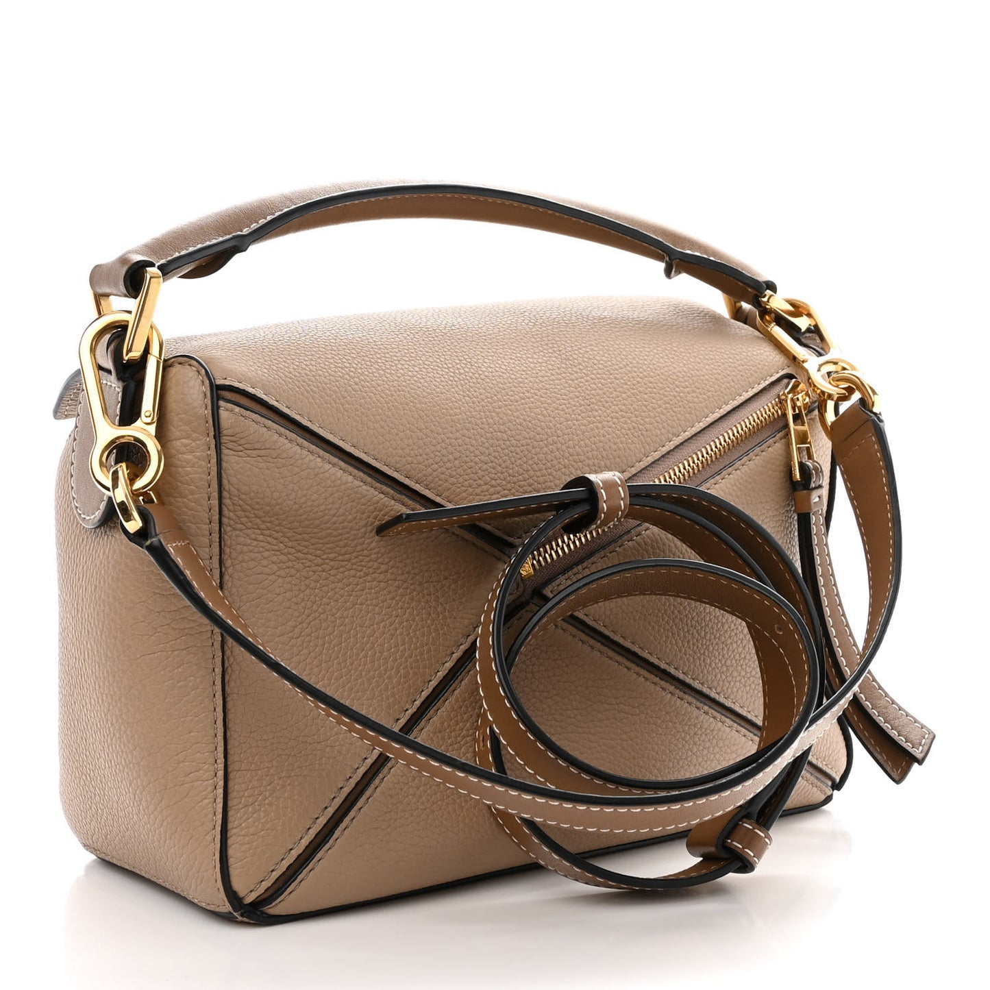 Grained Calfskin Small Puzzle Bag Sand Mink