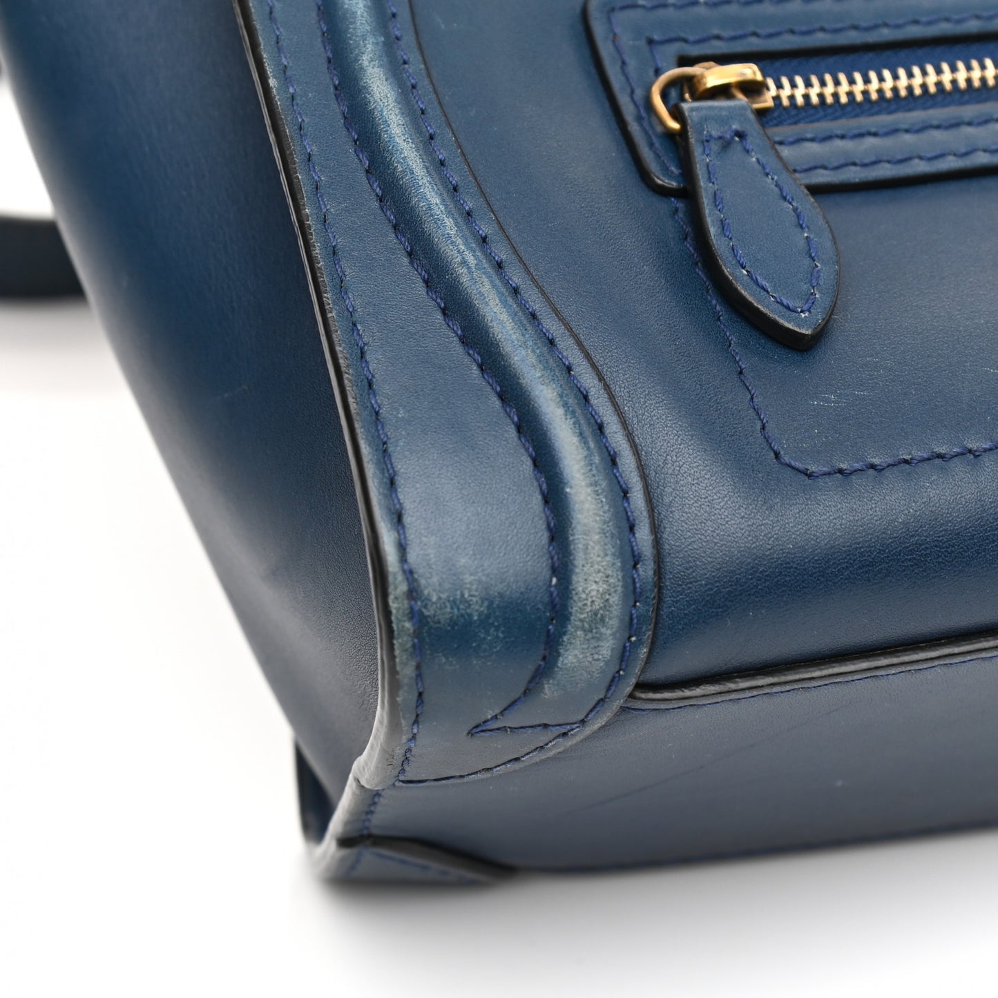 Smooth Calfskin Nano Luggage Ocean Blue