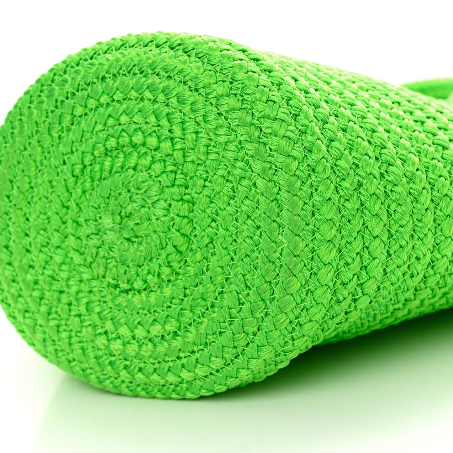 Nylon Lambskin Woven Small Ibiza Basket With Strap Green