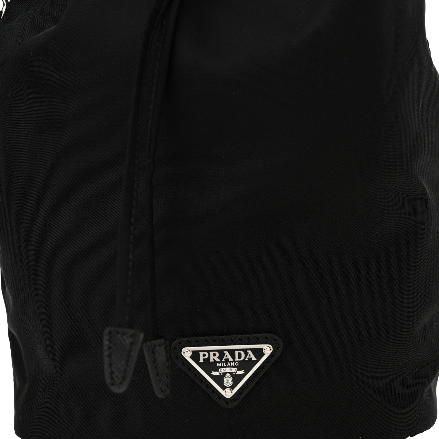 Prada Saffiano Tessuto Nylon Vela Bucket Wristlet Black 8 of 10