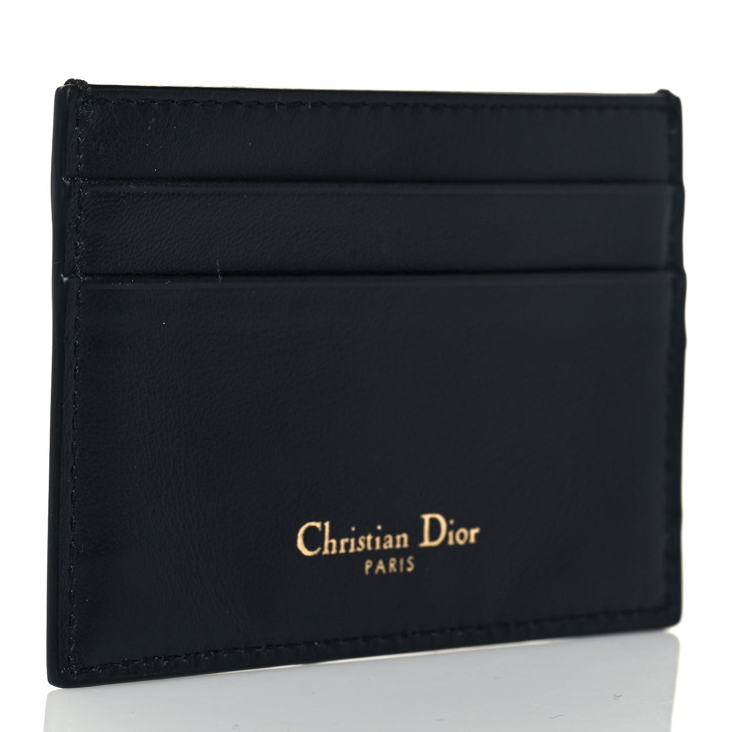 Calfskin Oblique Card Holder Blue