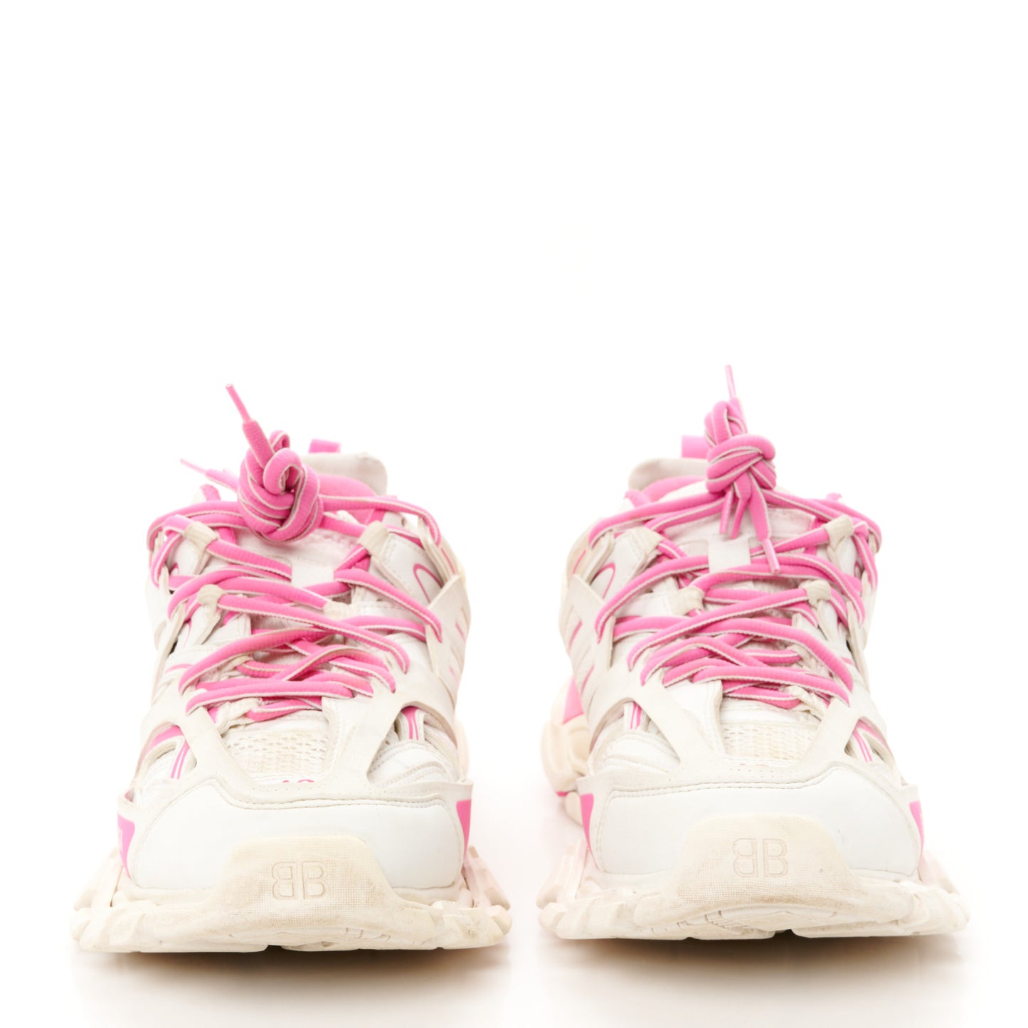 Mesh Rubber Bi-Color Womens Track Sneakers 40 White Fluo Pink
