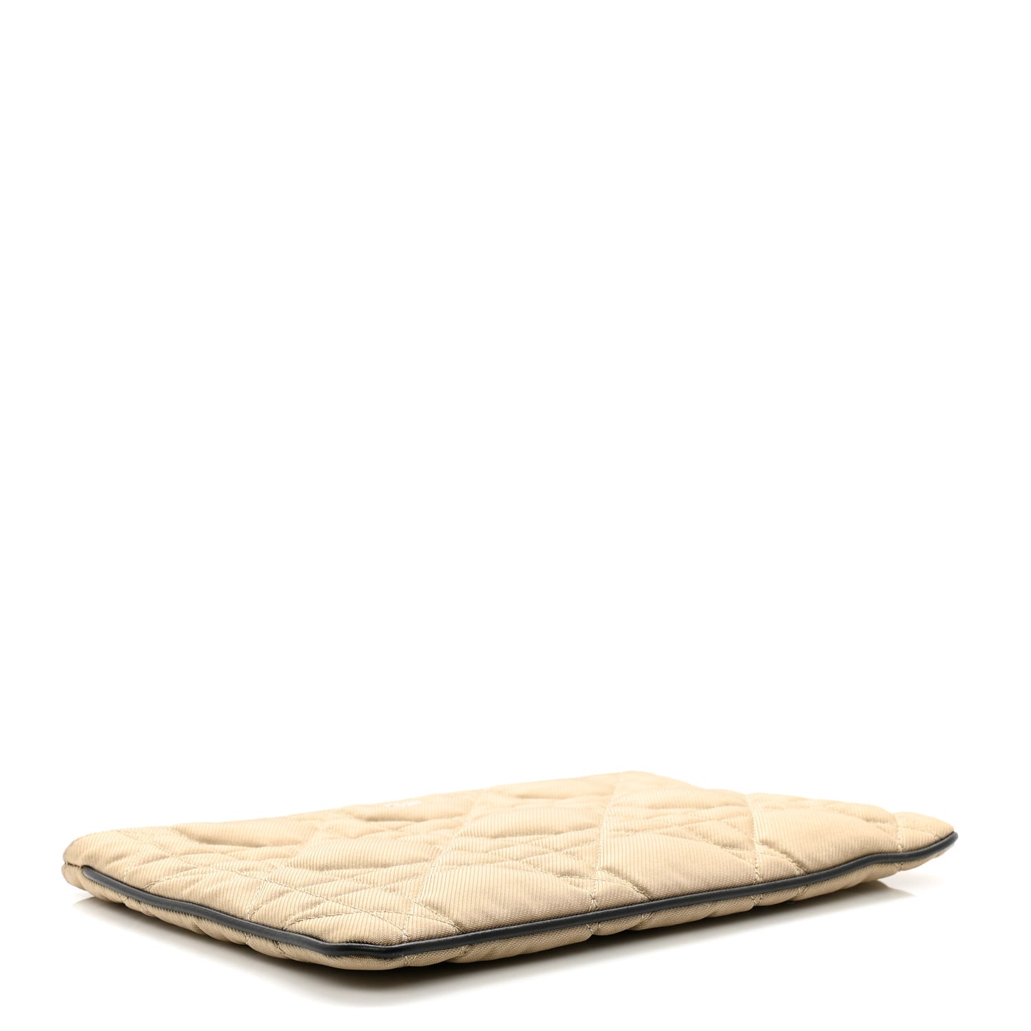 Canvas Cannage Zip Pouch Beige