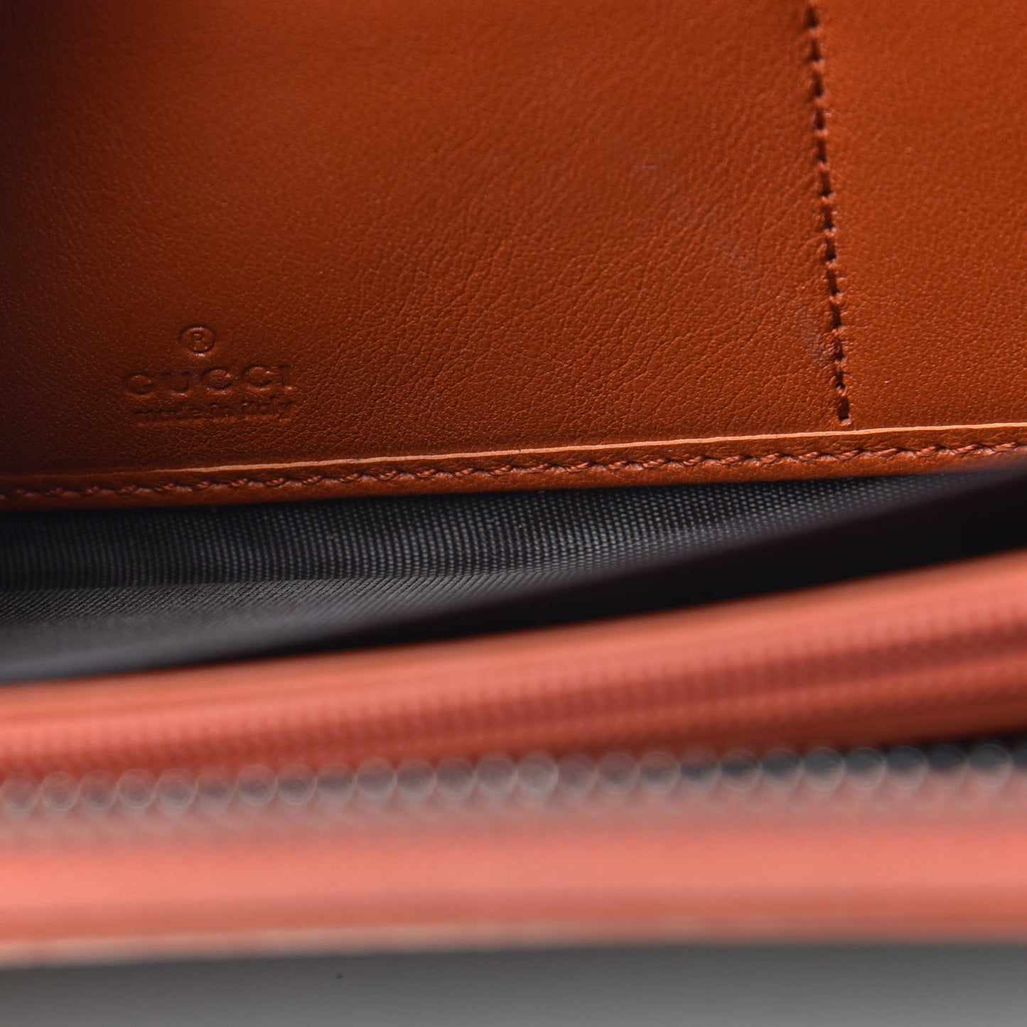 GG Supreme Monogram Web Zip Around Wallet Orange