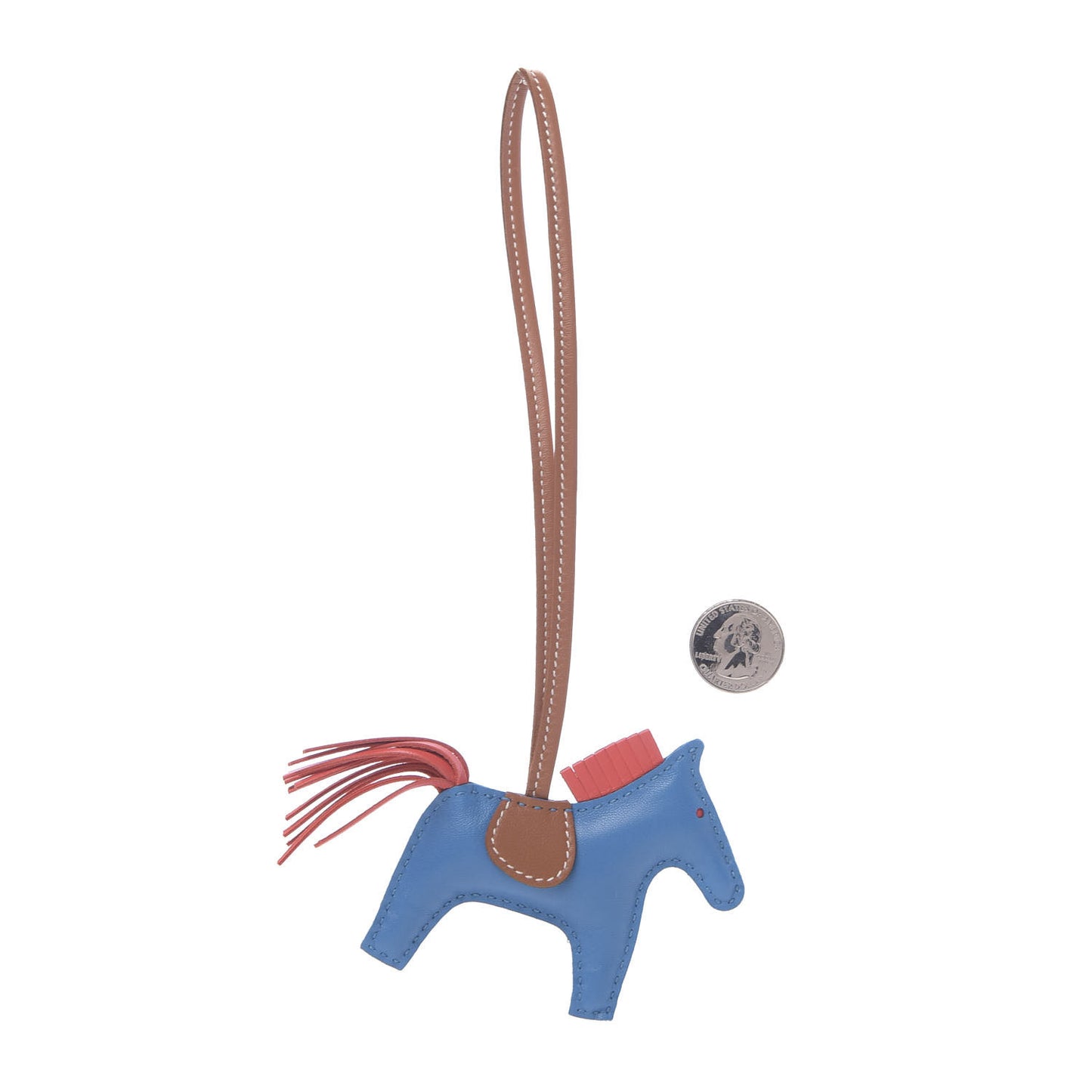 Milo Lambskin Grigri Rodeo Horse Bag Charm PM Blue Zanzibar Rose Texas Gold