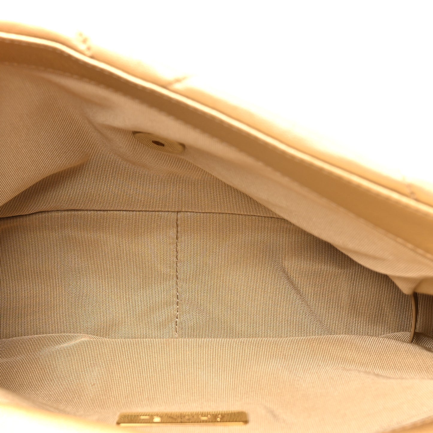 Metallic Goatskin Quilted Medium Chanel 19 Flap Gold