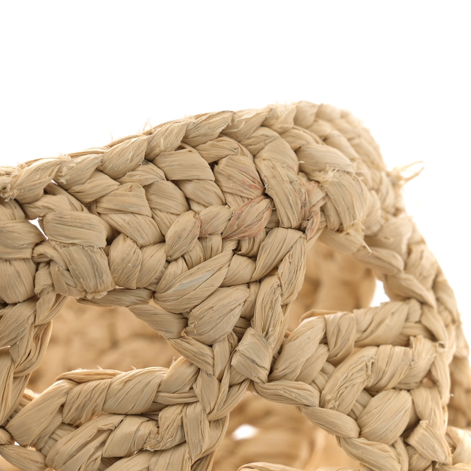 Prada Yarn Raffia Effect Crochet Embroidered Mini  Logo Tote Naturale 11 of 11