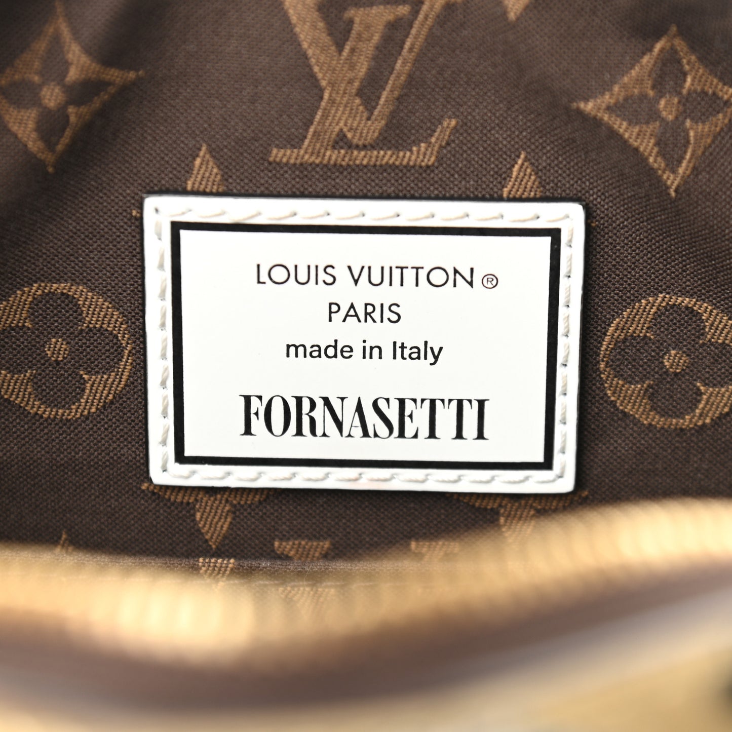 X FORNASETTI Calfskin Fornasetti Speedy Bandouliere 25 Gold