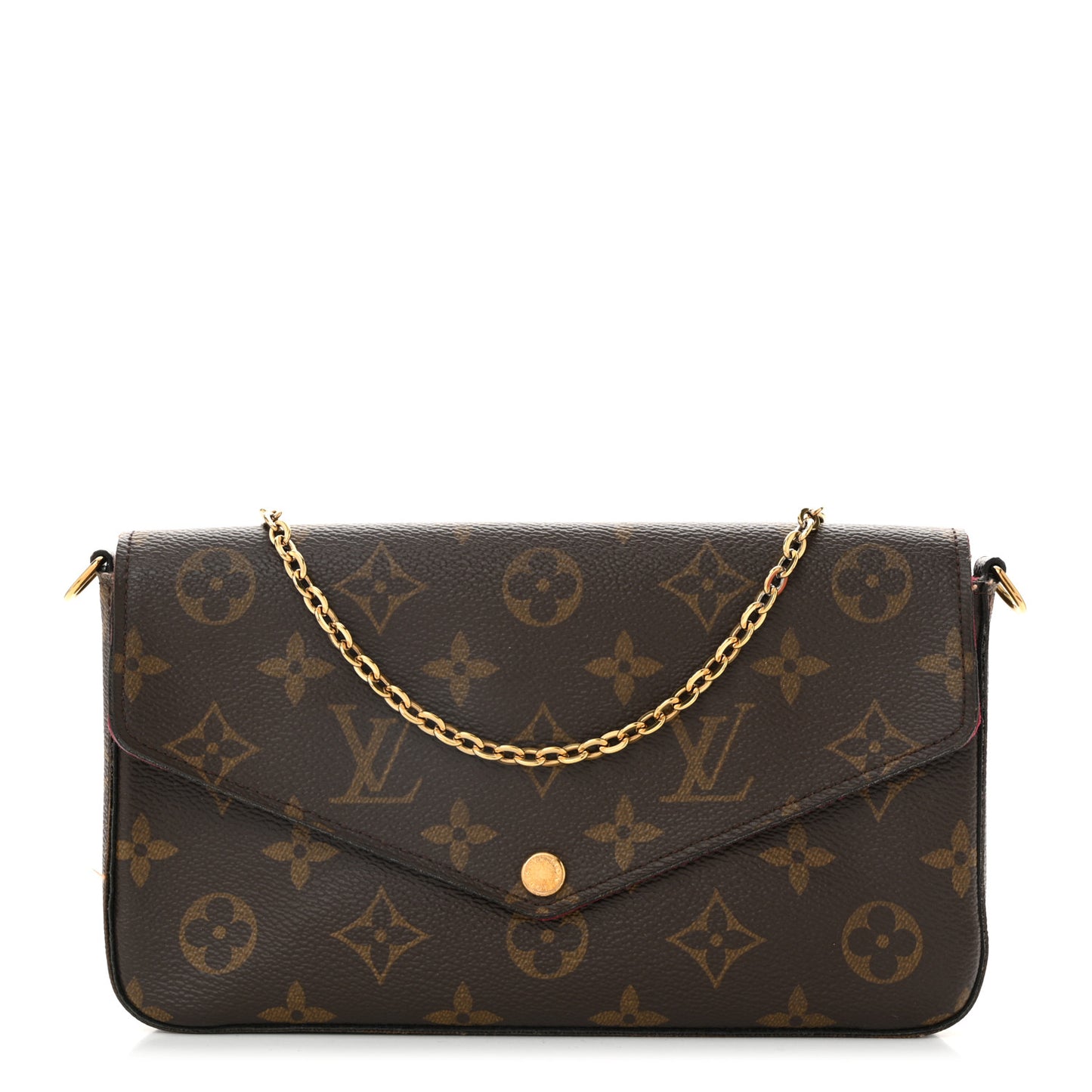 Monogram Pochette Felicie Chain Wallet Fuchsia
