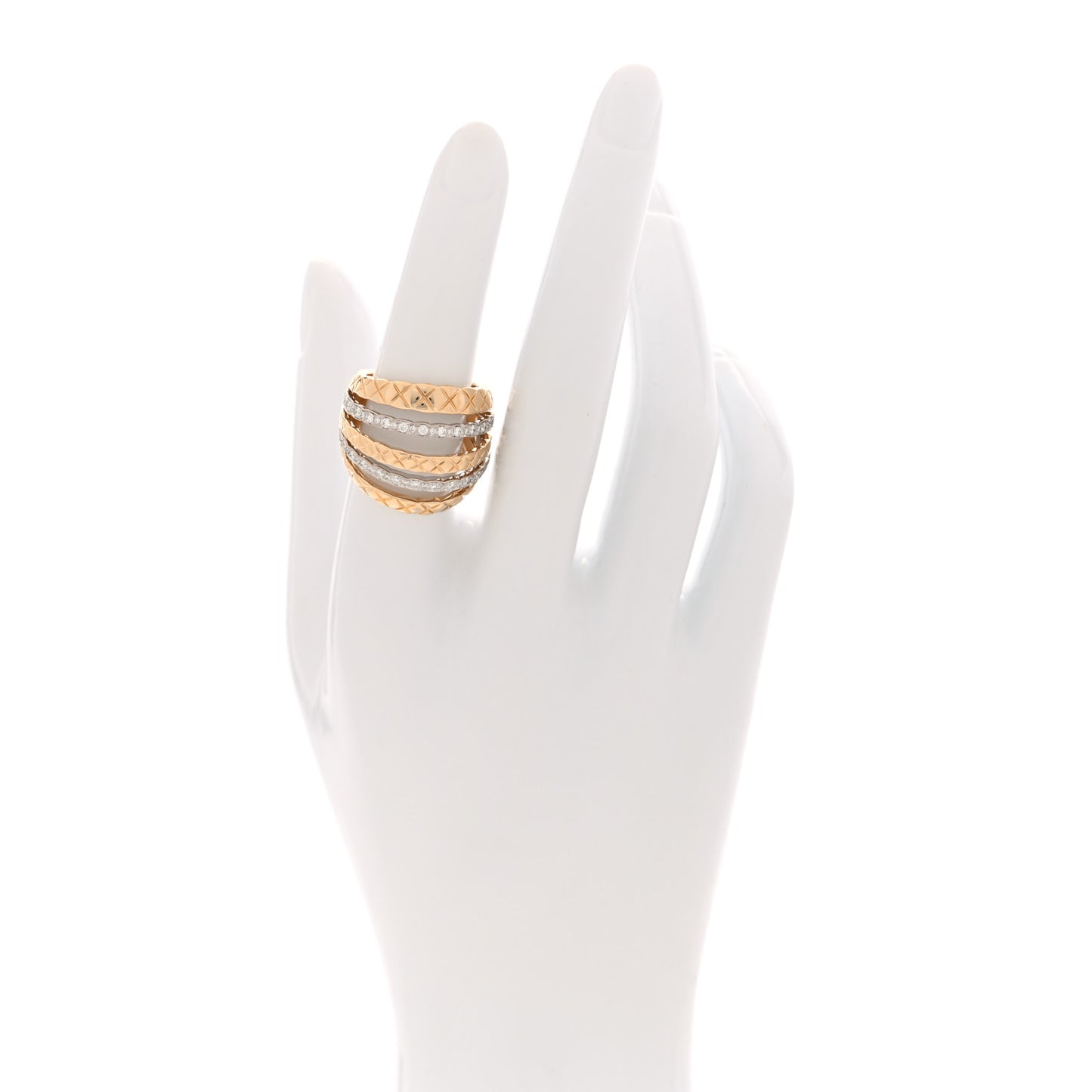 18K Yellow White Gold Diamond Coco Crush Ring 53 6.5