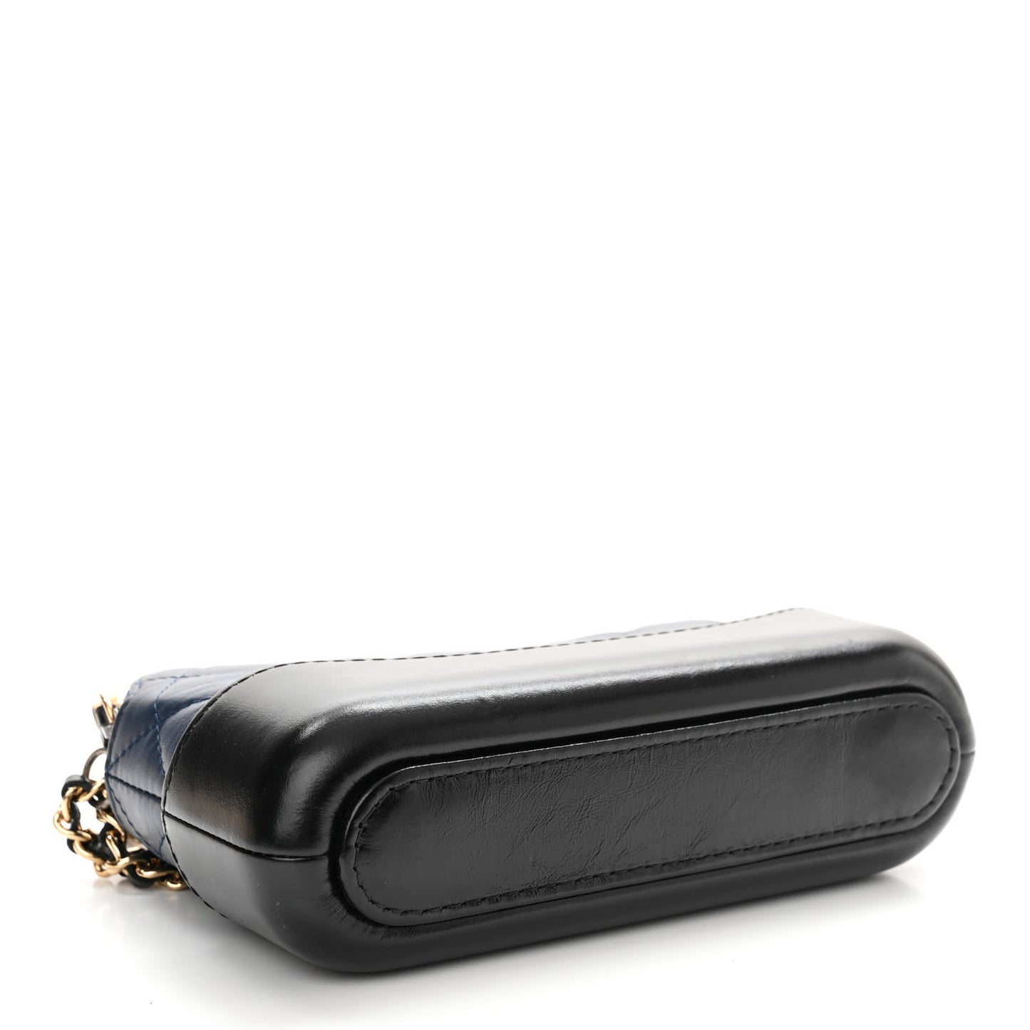 Aged Calfskin Quilted Small Gabrielle Clutch With Chain Navy Black