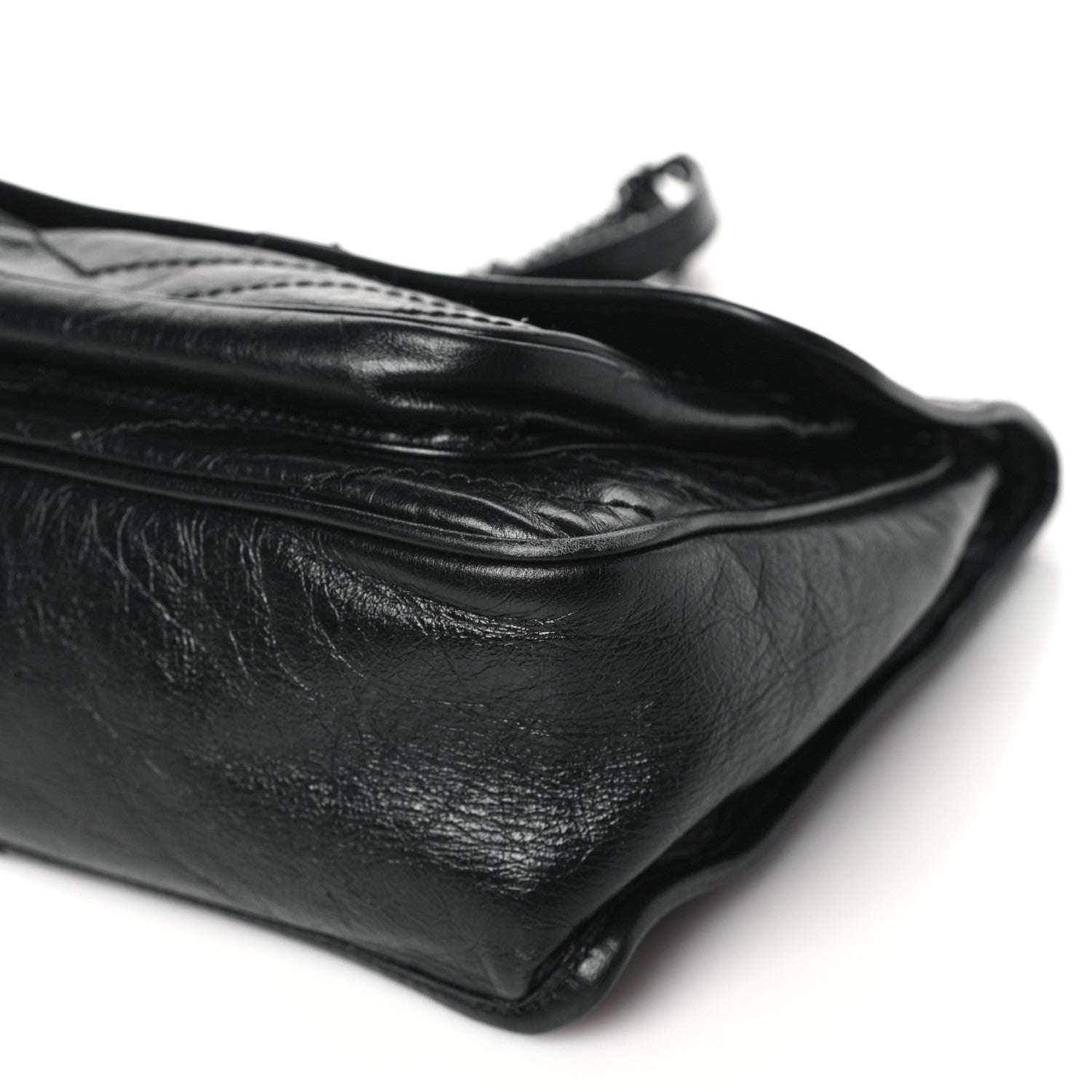 Saint Laurent Crinkled Calfskin Matelasse Monogram Medium Niki Chain Satchel Black 9 of 10