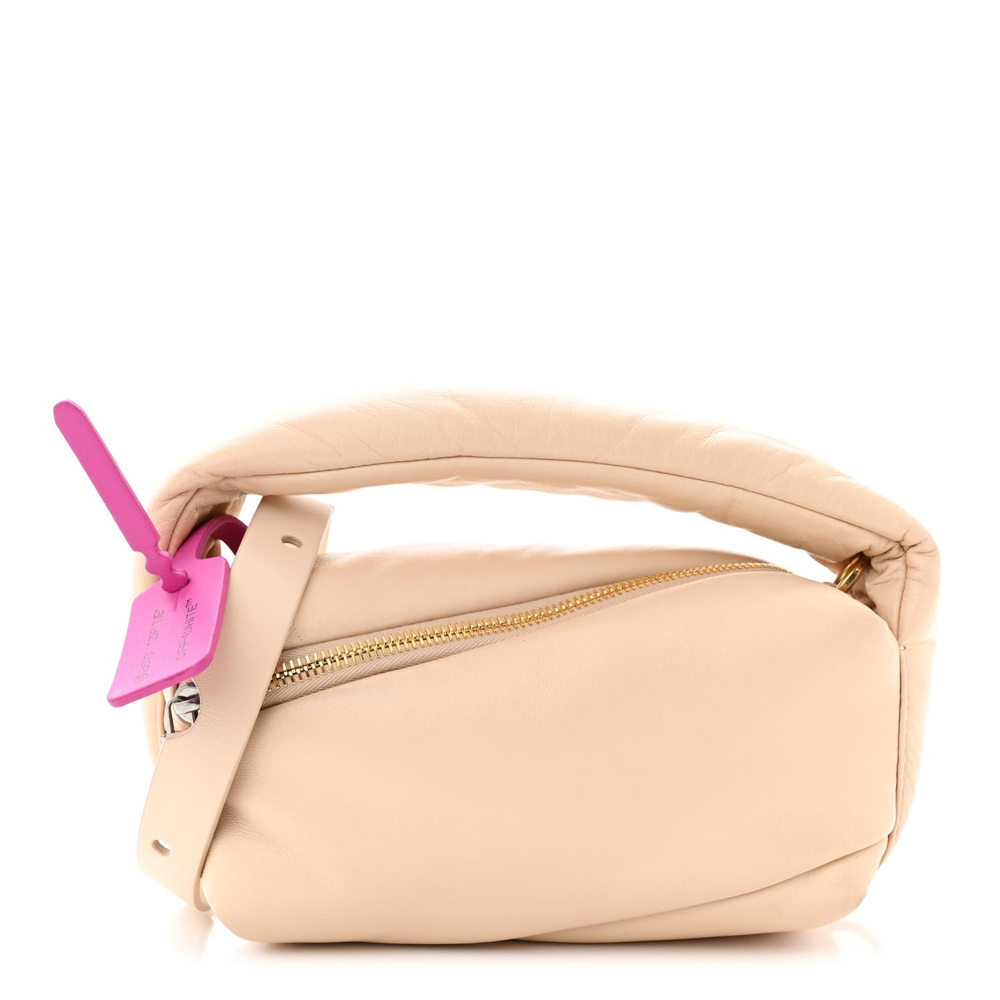 Calfskin Puffy Pump Pouch Crossbody Bag 19 Sand
