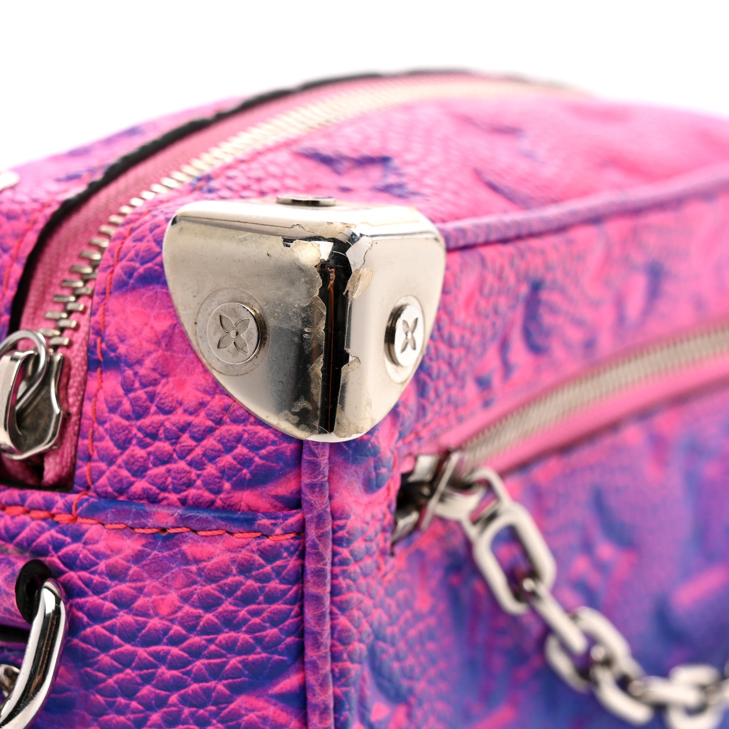 Louis Vuitton Taurillon Illusion Mini Soft Trunk Bleu Rose 9 of 13