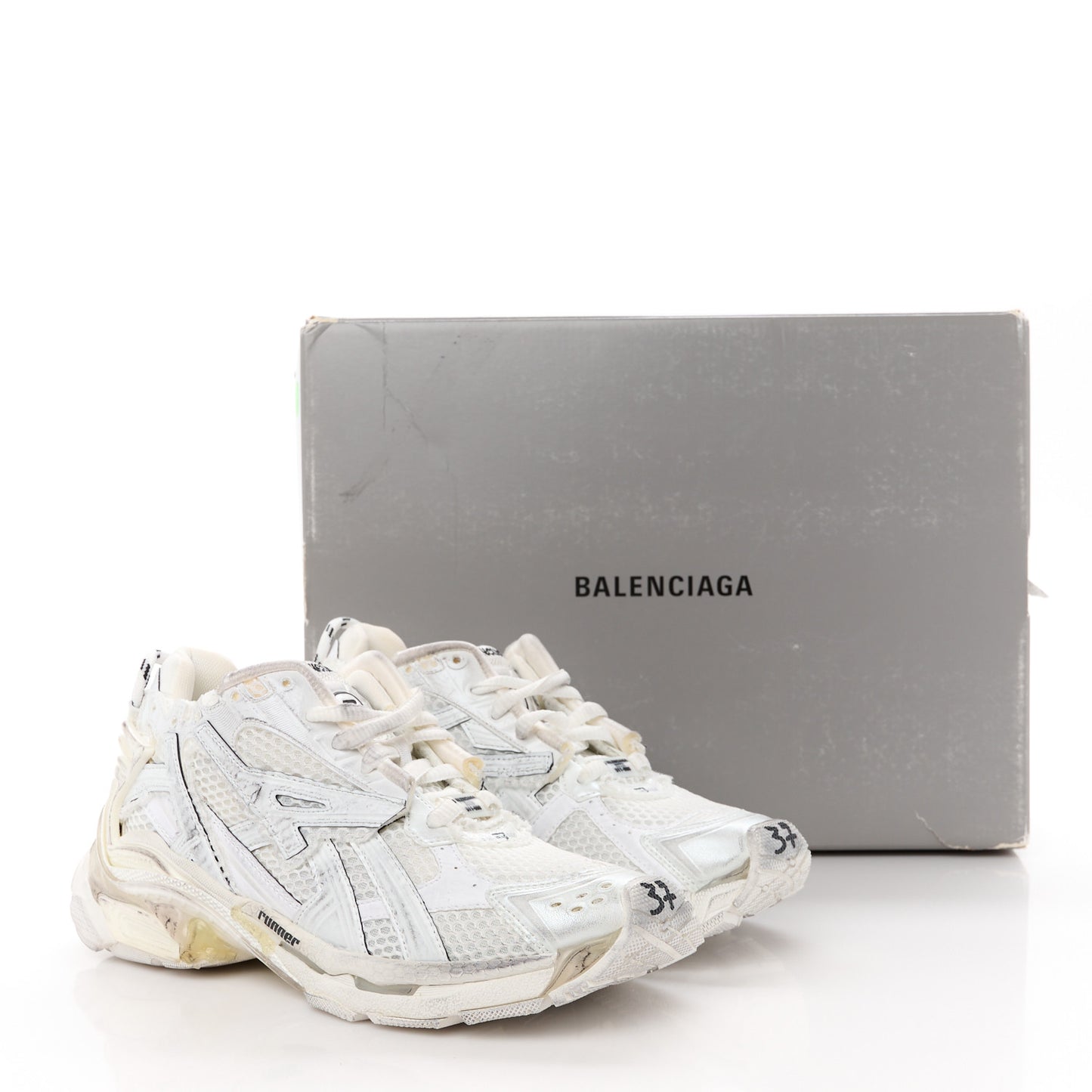 Mesh Rubber Monocolor Womens Runner Sneakers 37 White