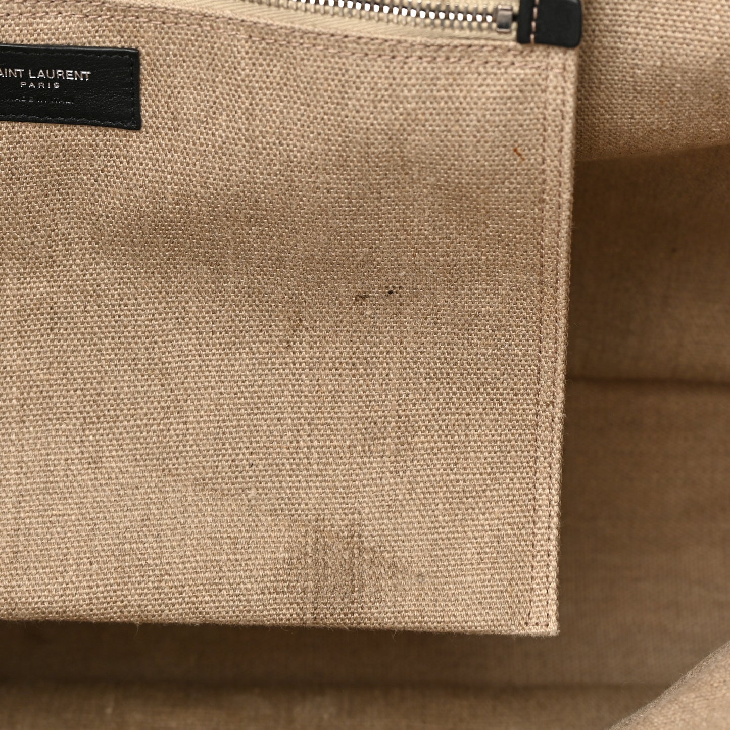 Linen Calfskin Rive Gauche Tote Optic White