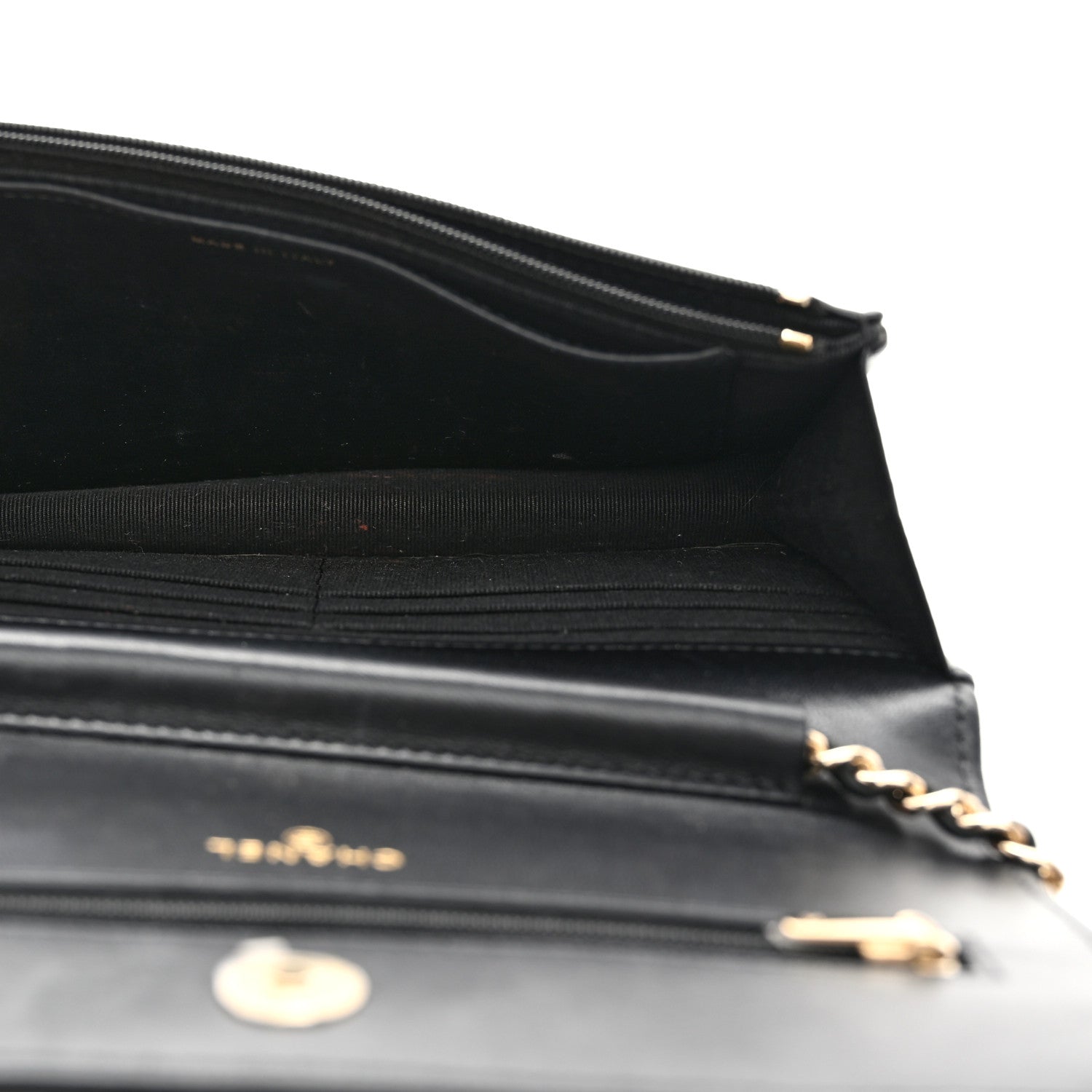 Chanel Lambskin Quilted Crystal CC Wallet On Chain WOC Black 5 of 11