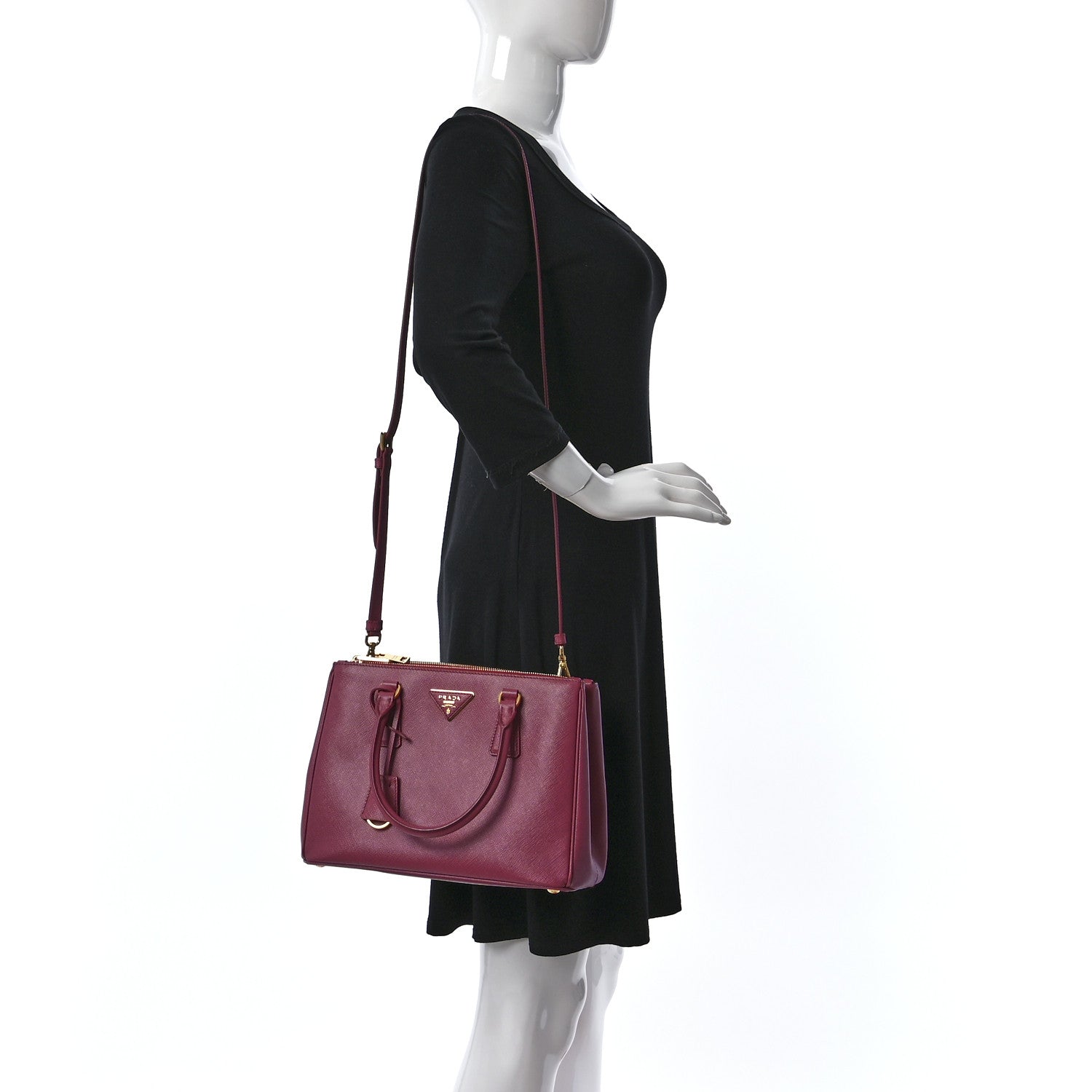 Prada Saffiano Lux Small Double Zip Tote Ibisco 2 of 8