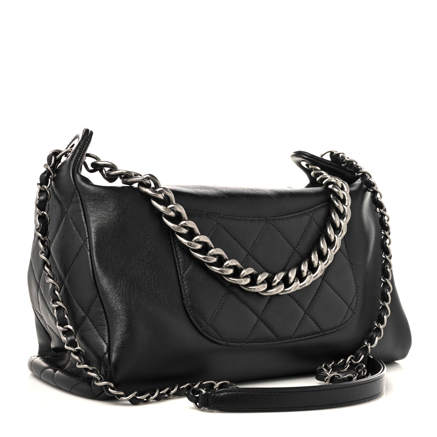Calfskin Chain 20s Signature Hobo Black