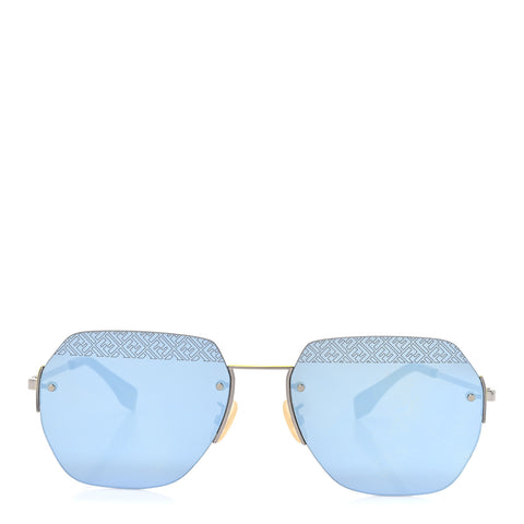 Metal Aviator Sunglasses FF M0067/F/S Silver Blue