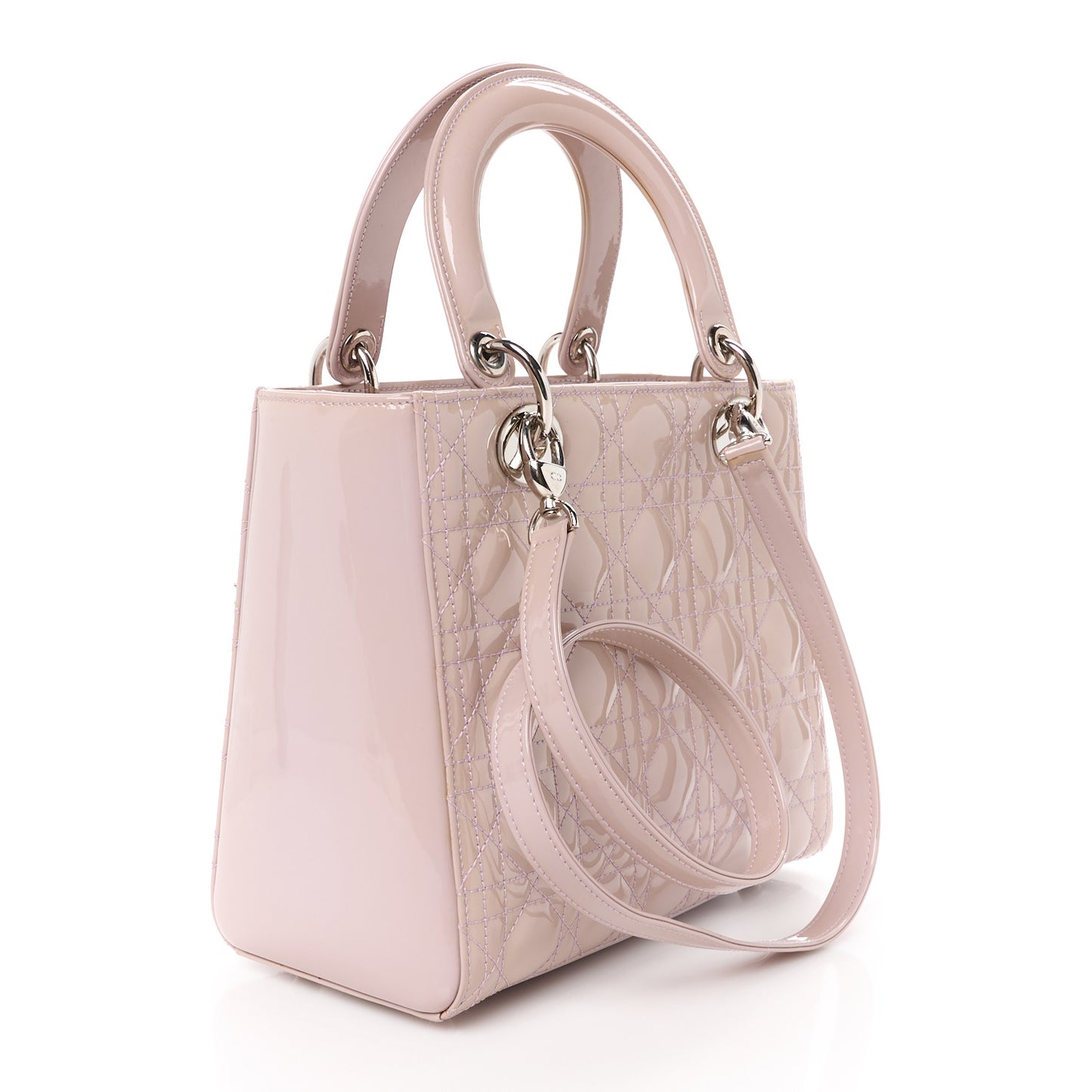Patent Cannage Medium Lady Dior Light Pink