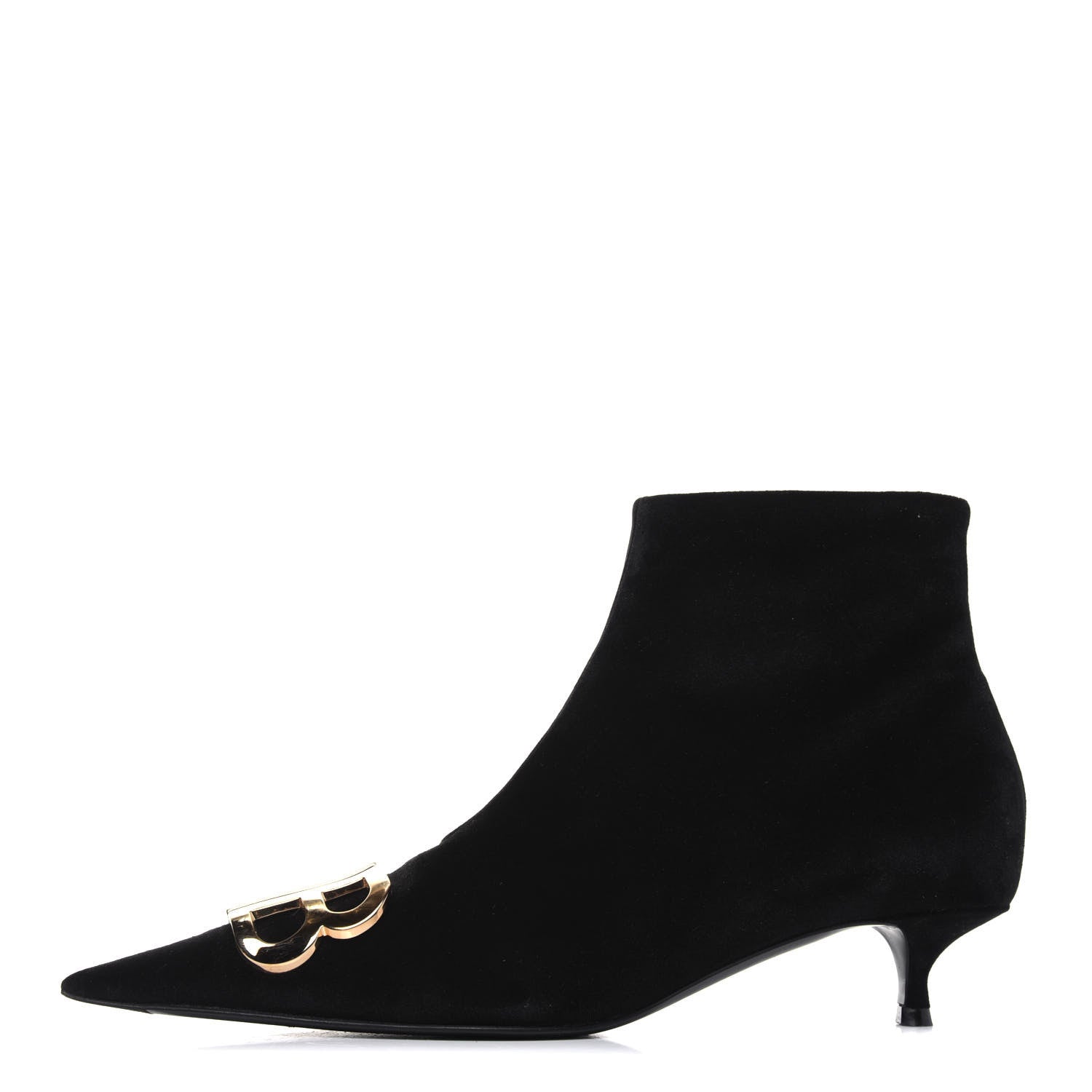 Balenciaga Velvet BB Pointy Toe Ankle Booties 38 Black Vintage 1 of 14
