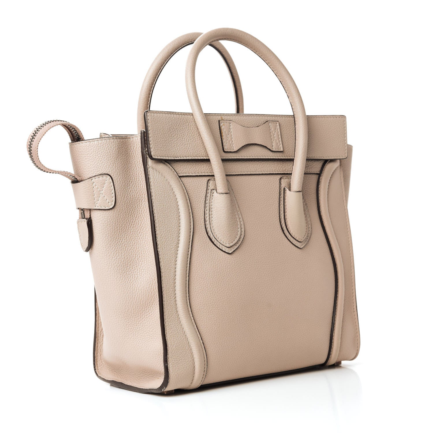 Celine Drummed Calfskin Micro Luggage Dune 3 of 10