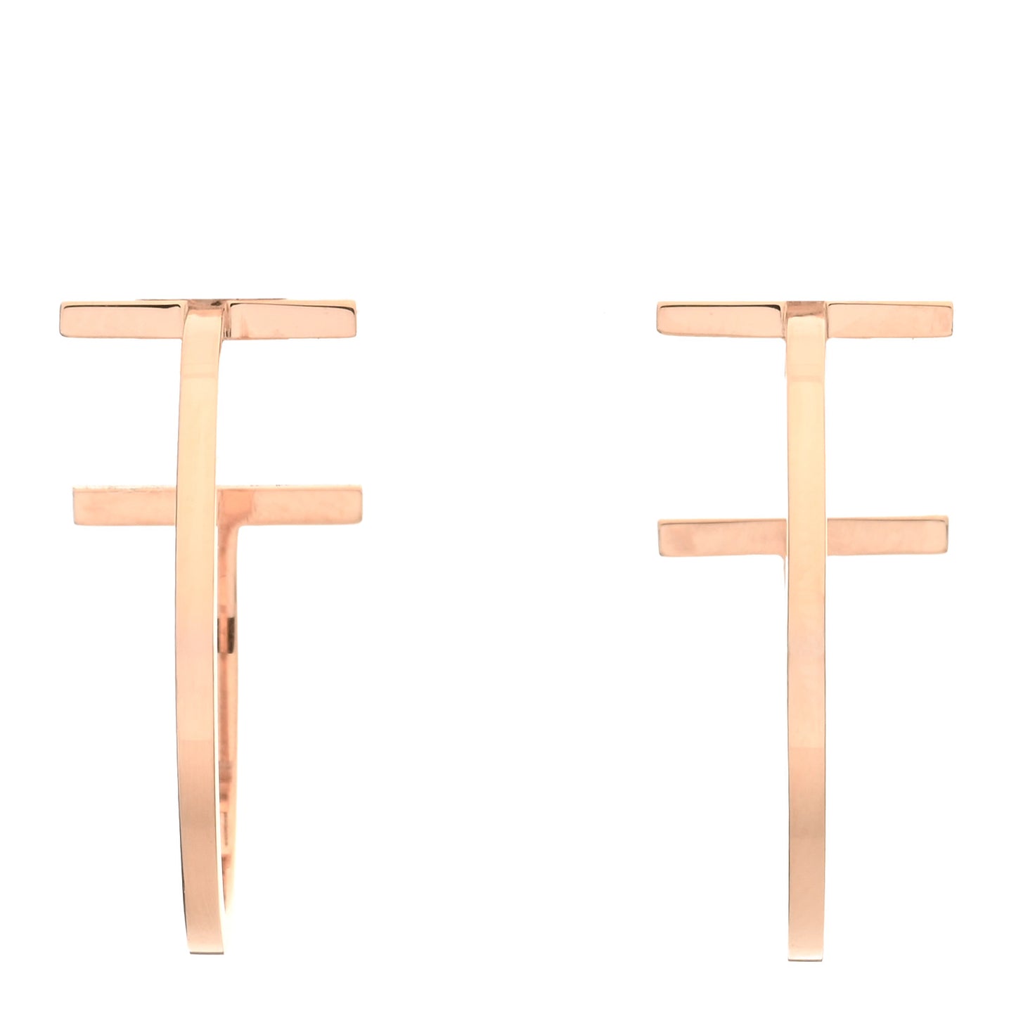 18K Rose Gold Medium T Wire Hoop Earrings