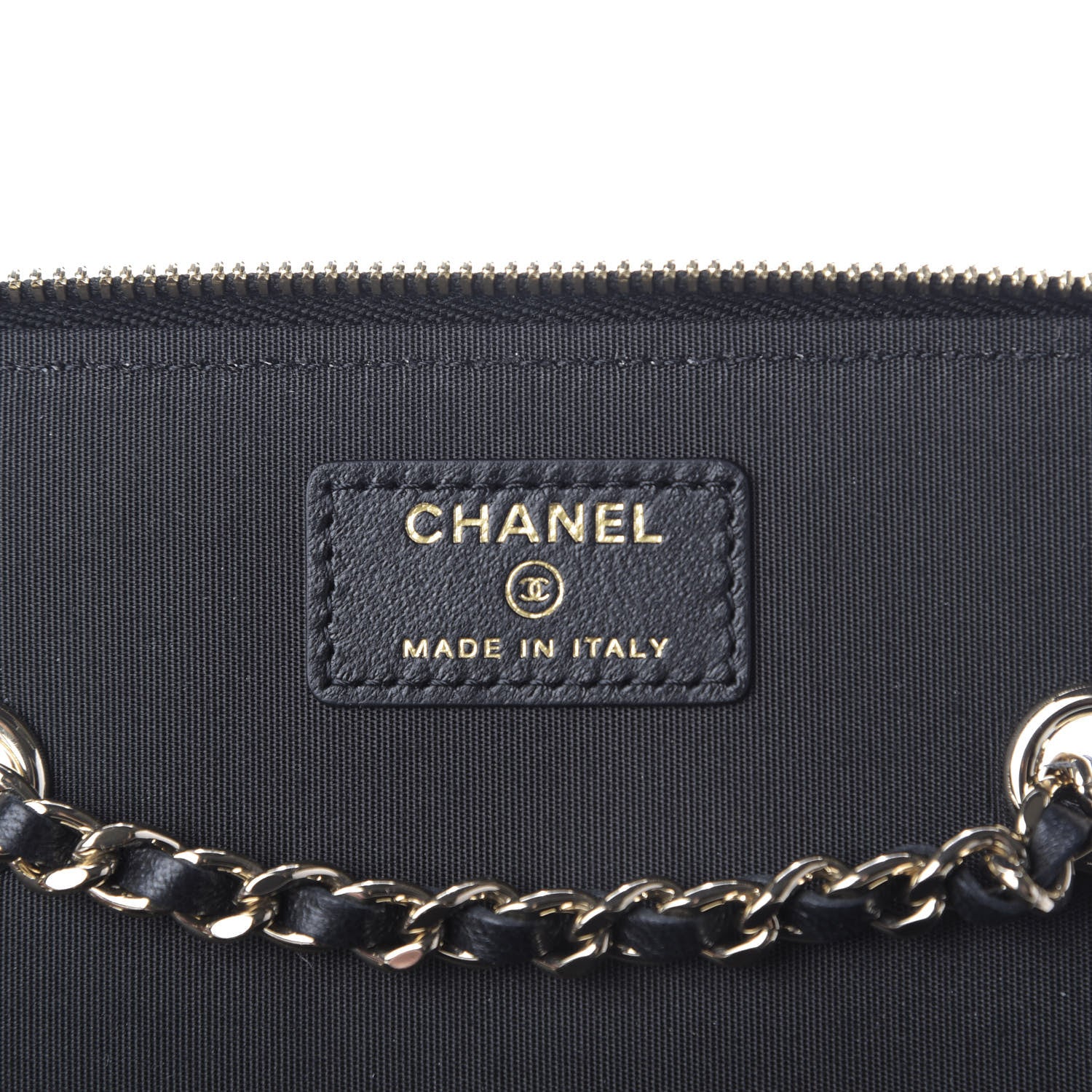 Chanel Raffia Jute Striped Small Vanity Case With Chain Black Beige 8 of 9