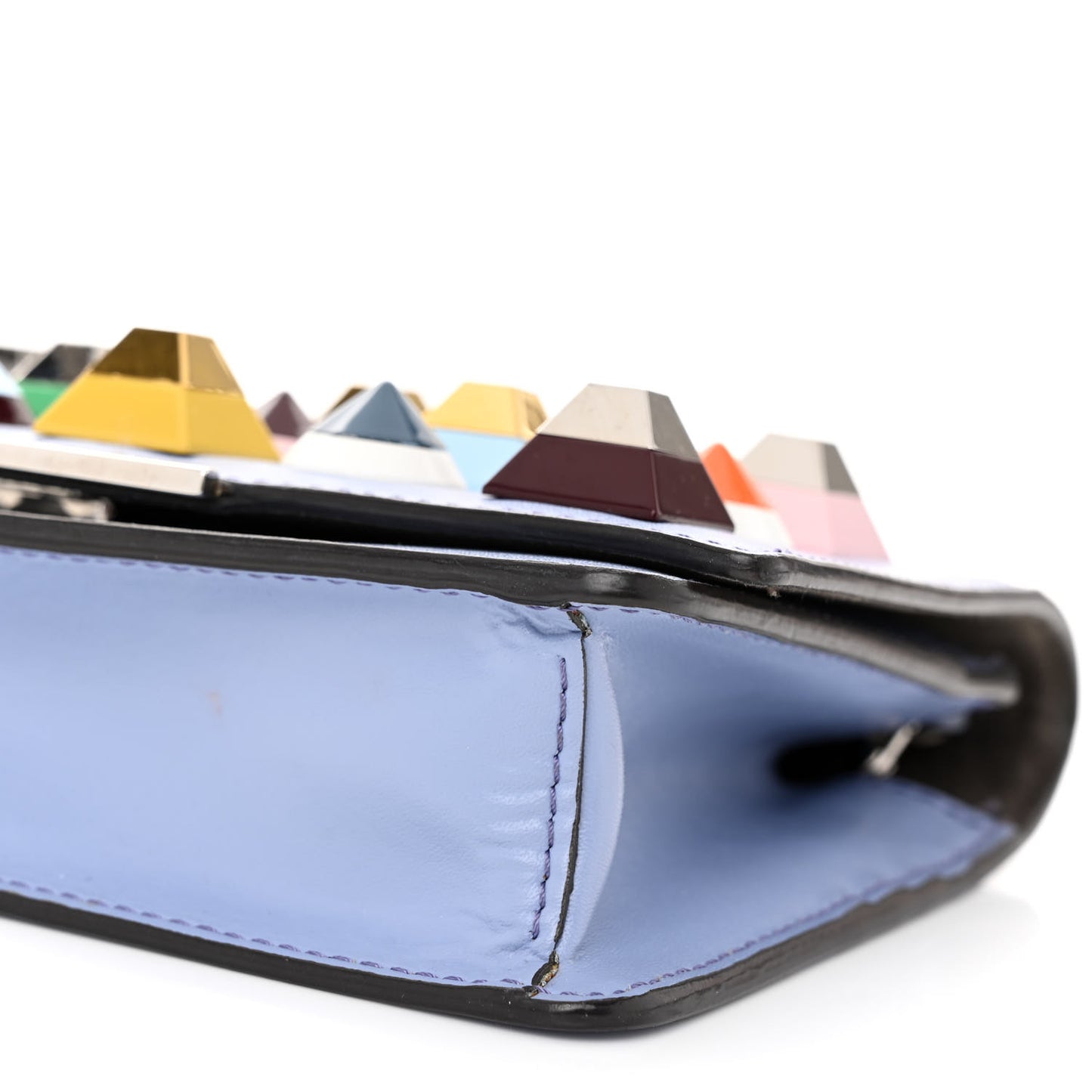 Vitello Dolce Studded Tube Wallet On Chain Ardesia Multicolor