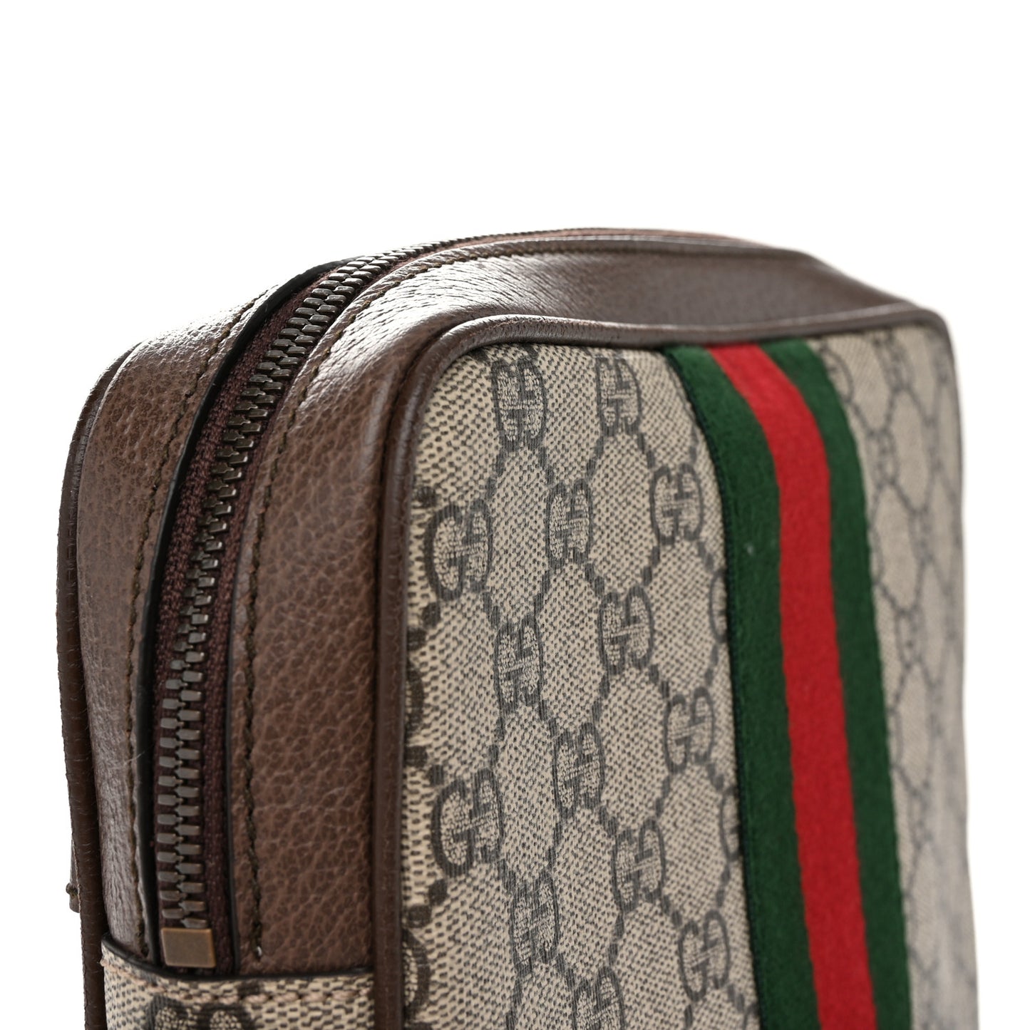 GG Supreme Monogram Web Small Ophidia Messenger Bag Brown