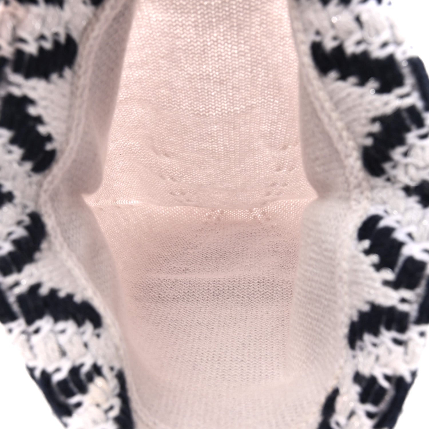 Chanel Cashmere Blend CC Beanie Hat With Gloves Set White Navy Blue 4 of 5