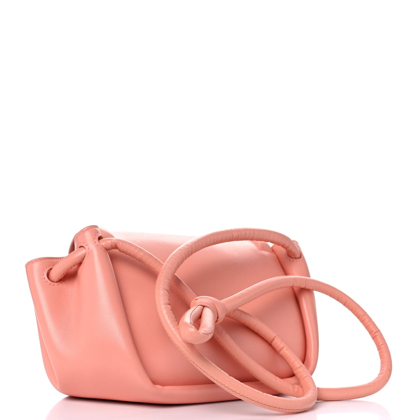 Lambskin Small Beak Triangle Flap Shoulder Bag Peachy Silver