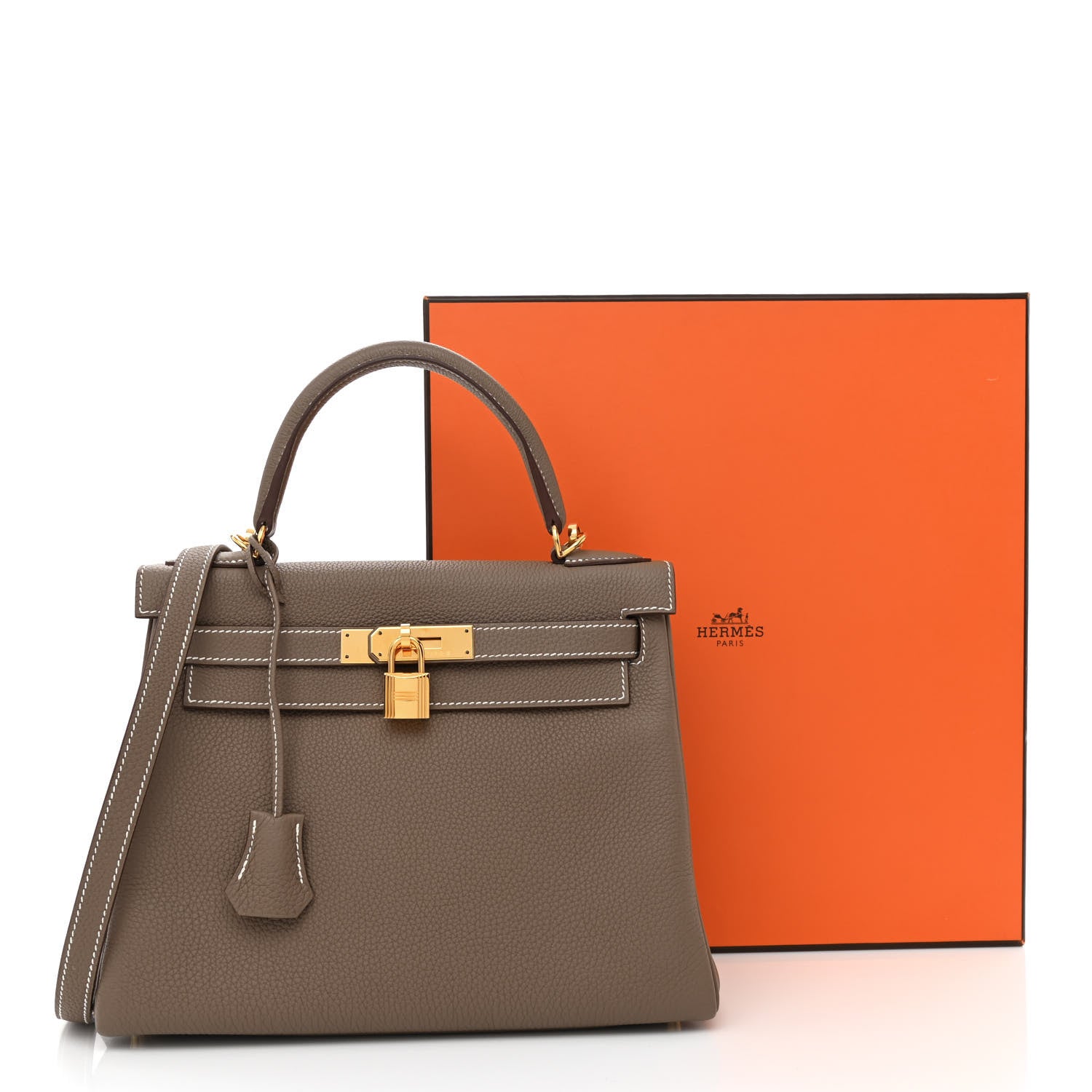 Hermes Togo Kelly Retourne 28 Etoupe 12 of 12